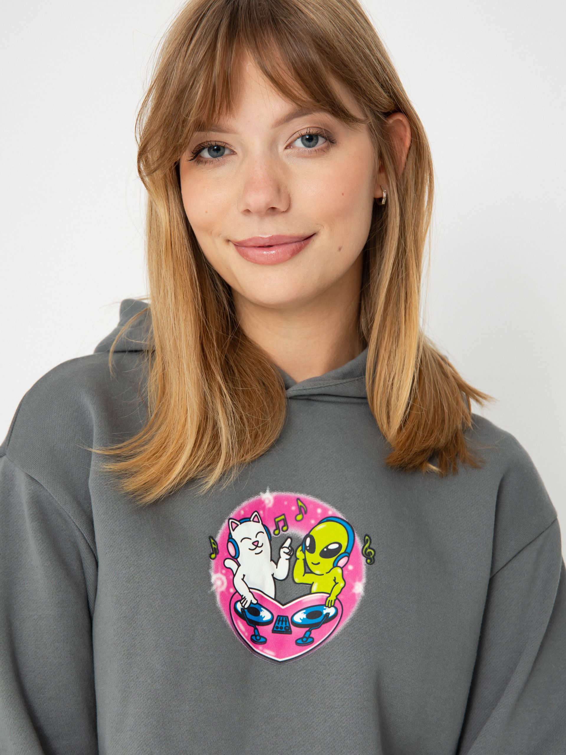 Mikina s kapucí RipNDip Love Is Ripndip Cropped HD (charcoal)