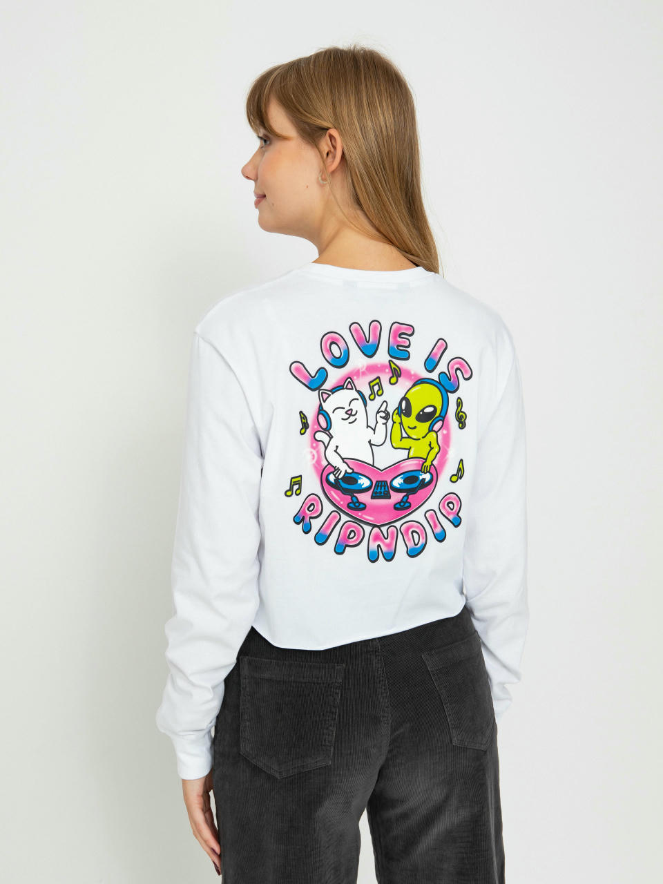 Triko RipNDip Love Is Ripndip Cropped (white)