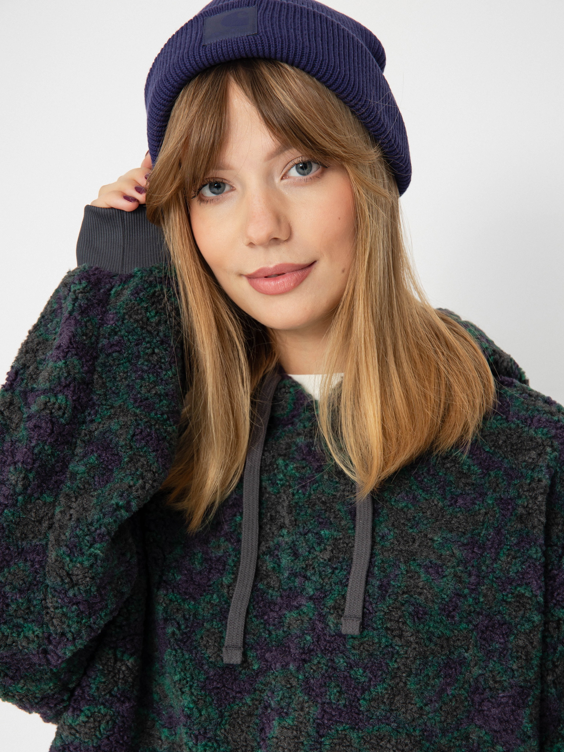 Mikina s kapucí Vans Collett Boucle Loose HD Wmn (asphalt)