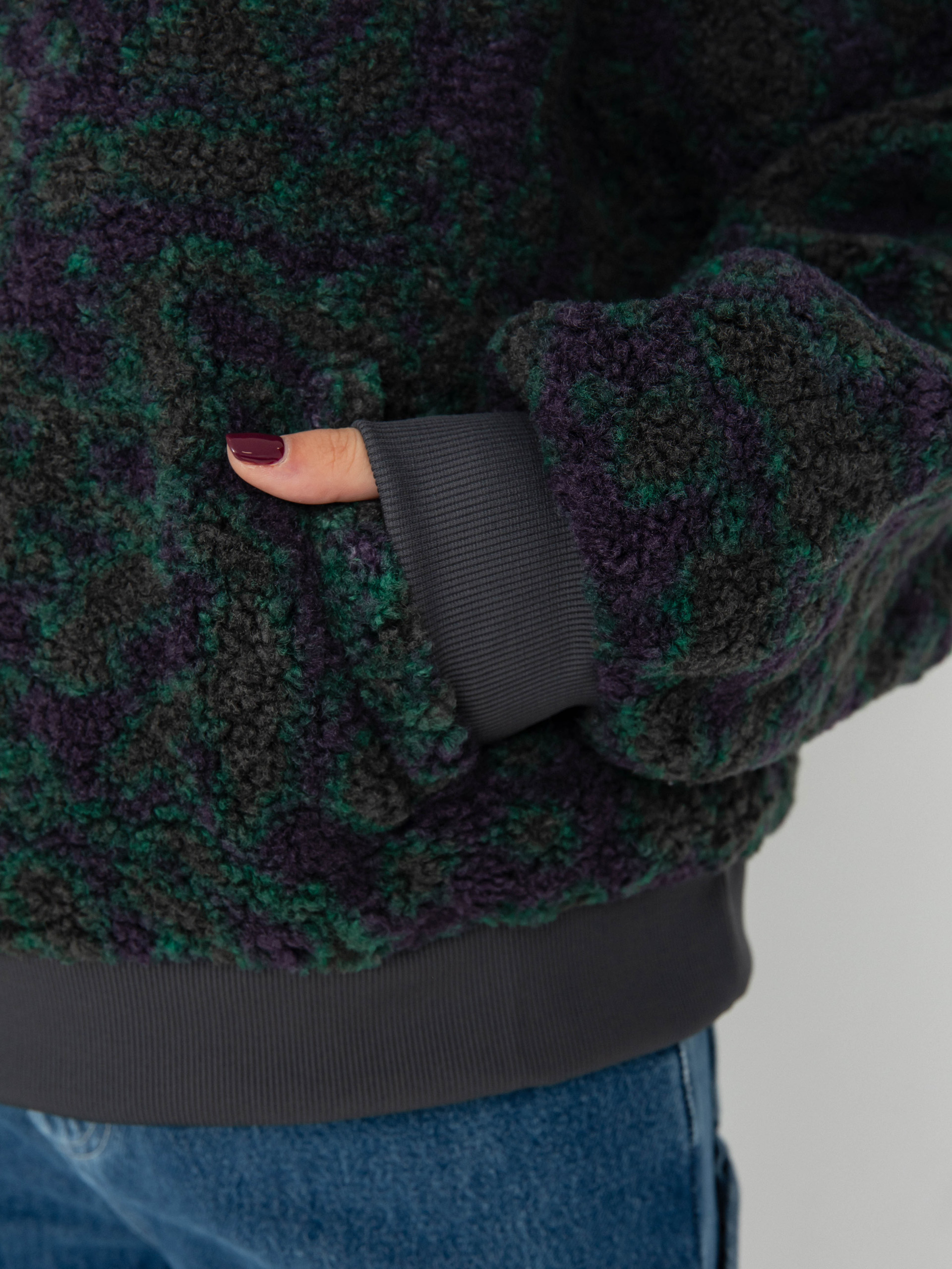 Mikina s kapucí Vans Collett Boucle Loose HD Wmn (asphalt)