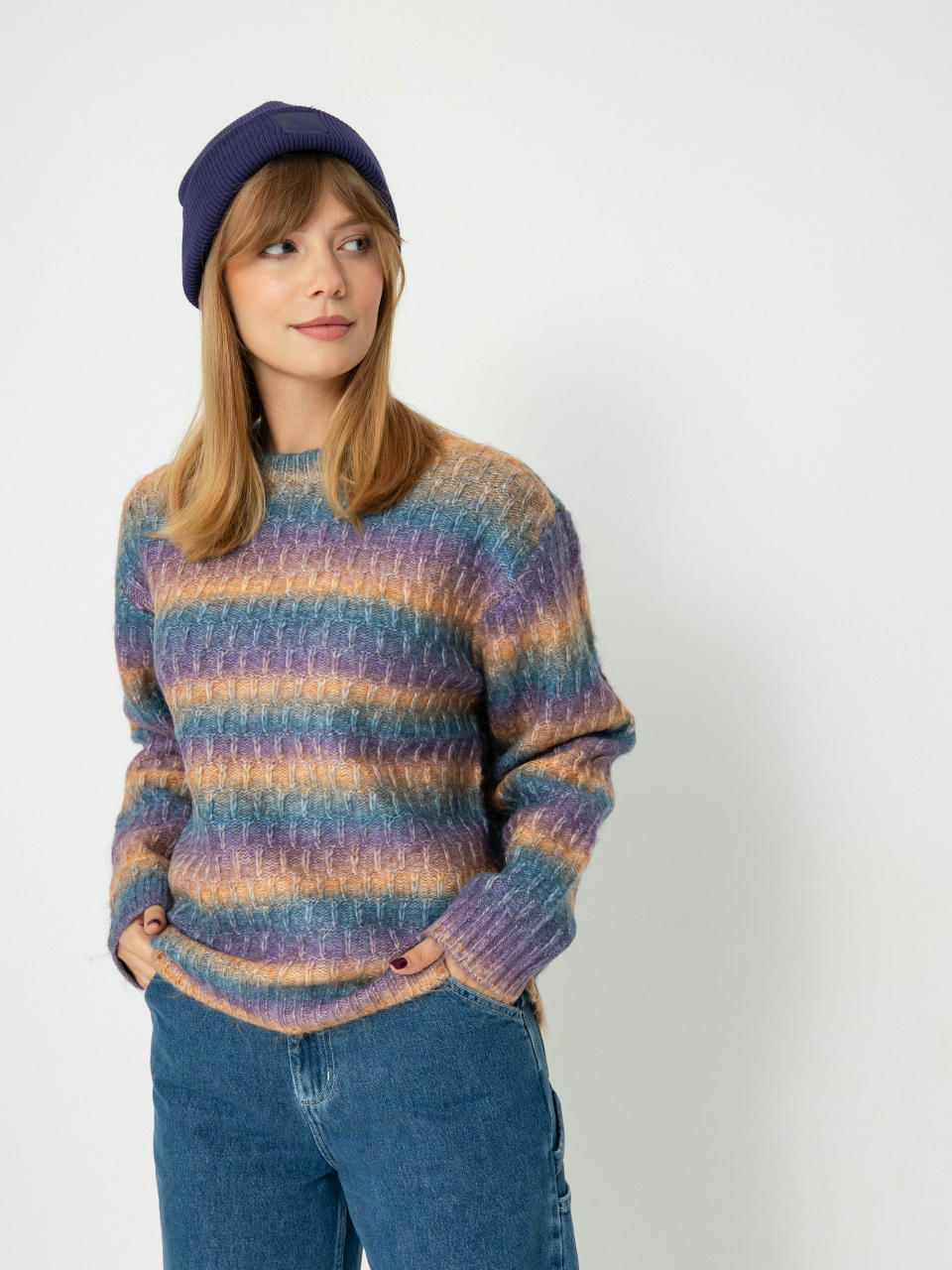 Svetr OBEY Daytrip Crew Sweater Wmn (purple multi)