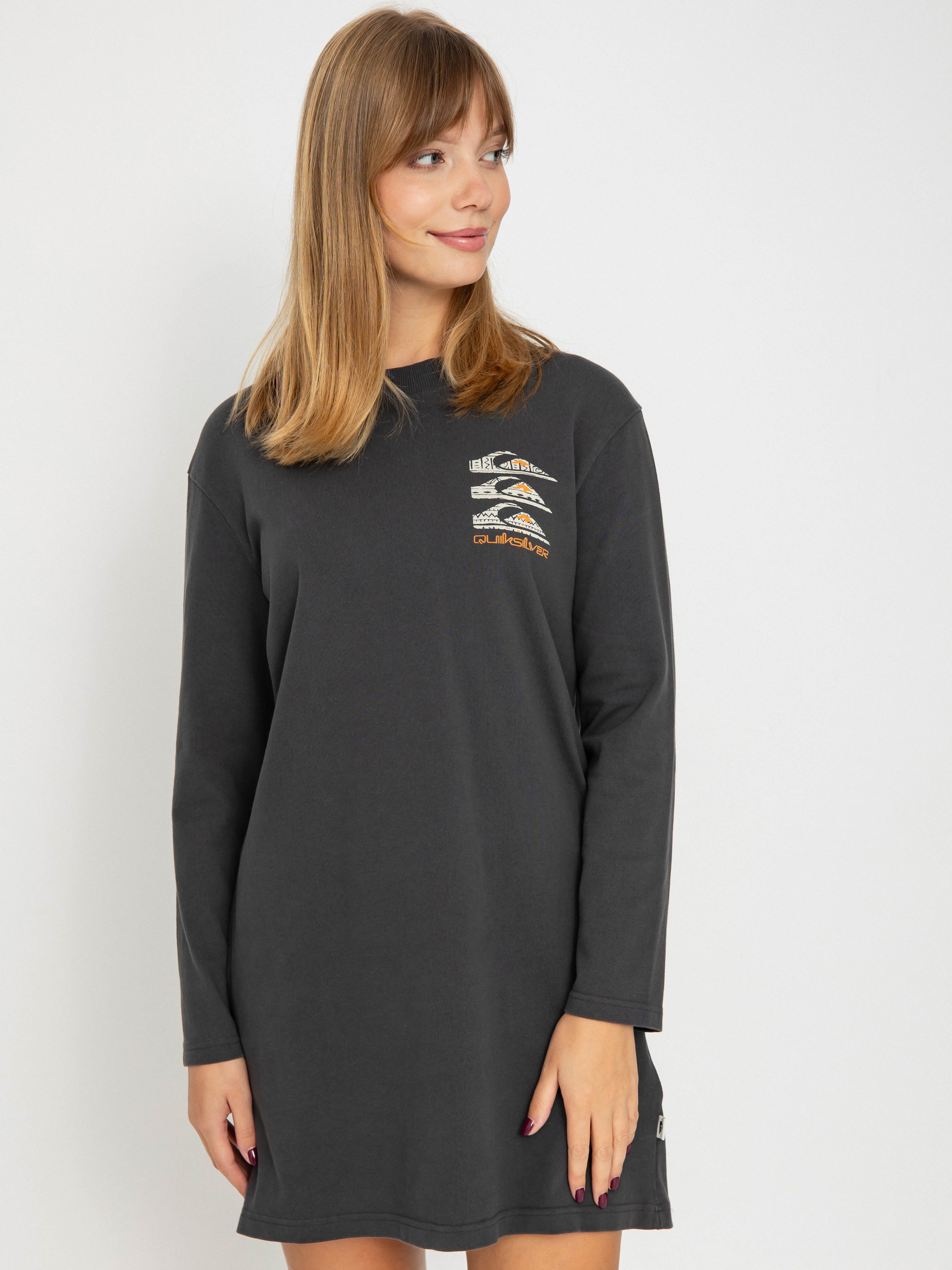 Triko Quiksilver Uni Ls Tee Dress Wmn (tarmac)