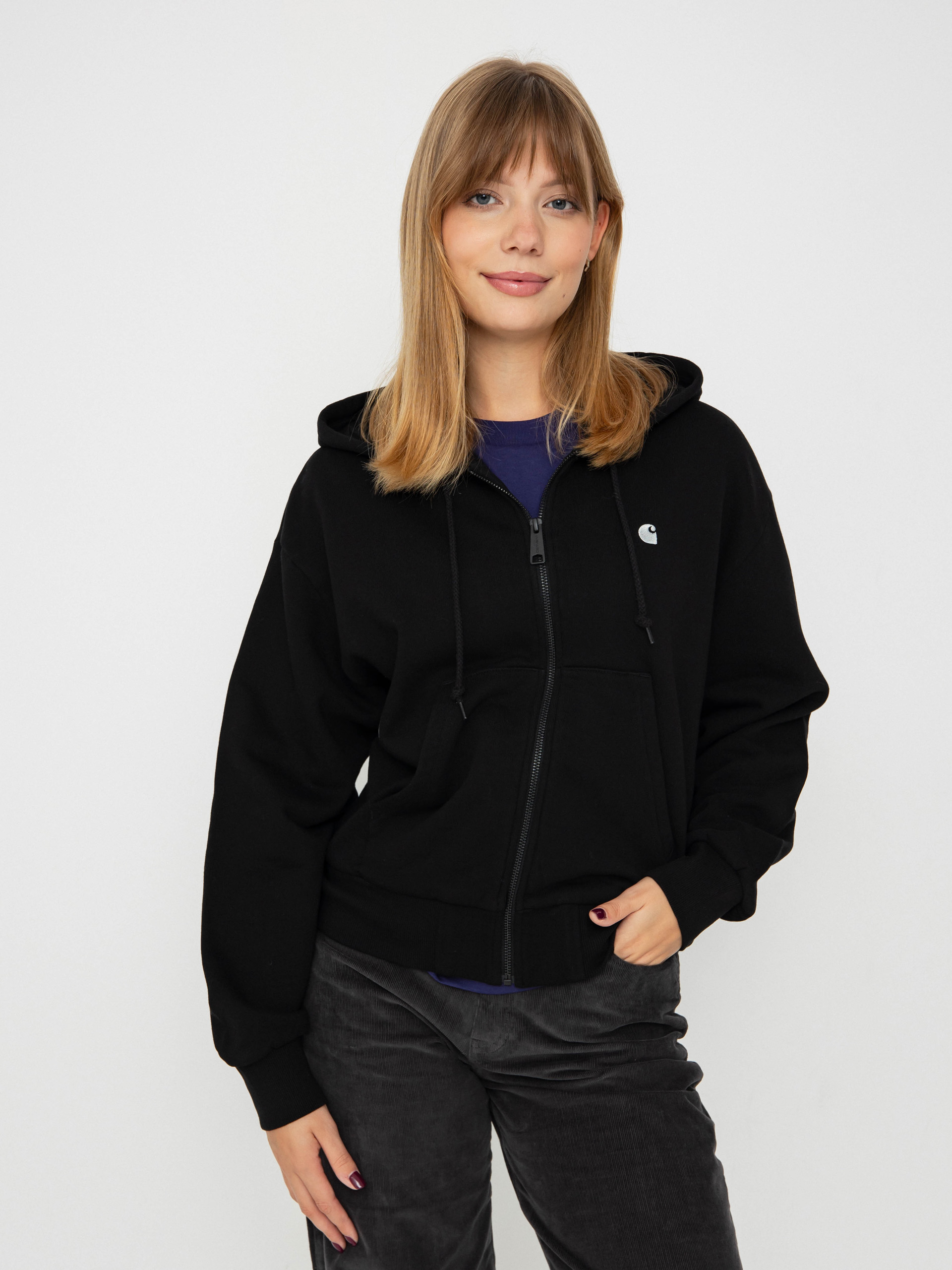 Mikina s kapucu00ed Carhartt WIP Casey ZHD Wmn (black/silver)