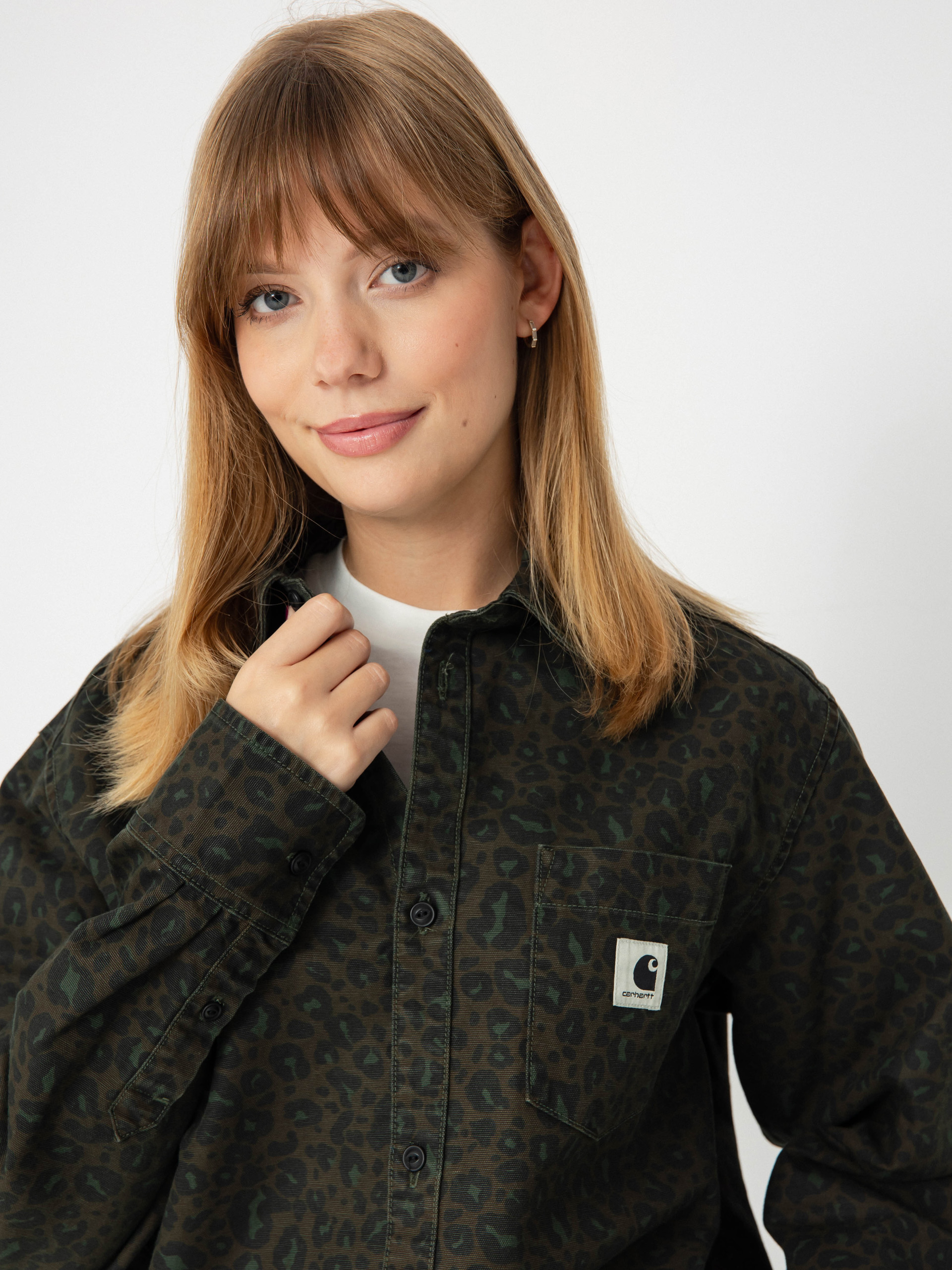 Košile Carhartt WIP Leo Wmn (camo leo/tamarind/office green)