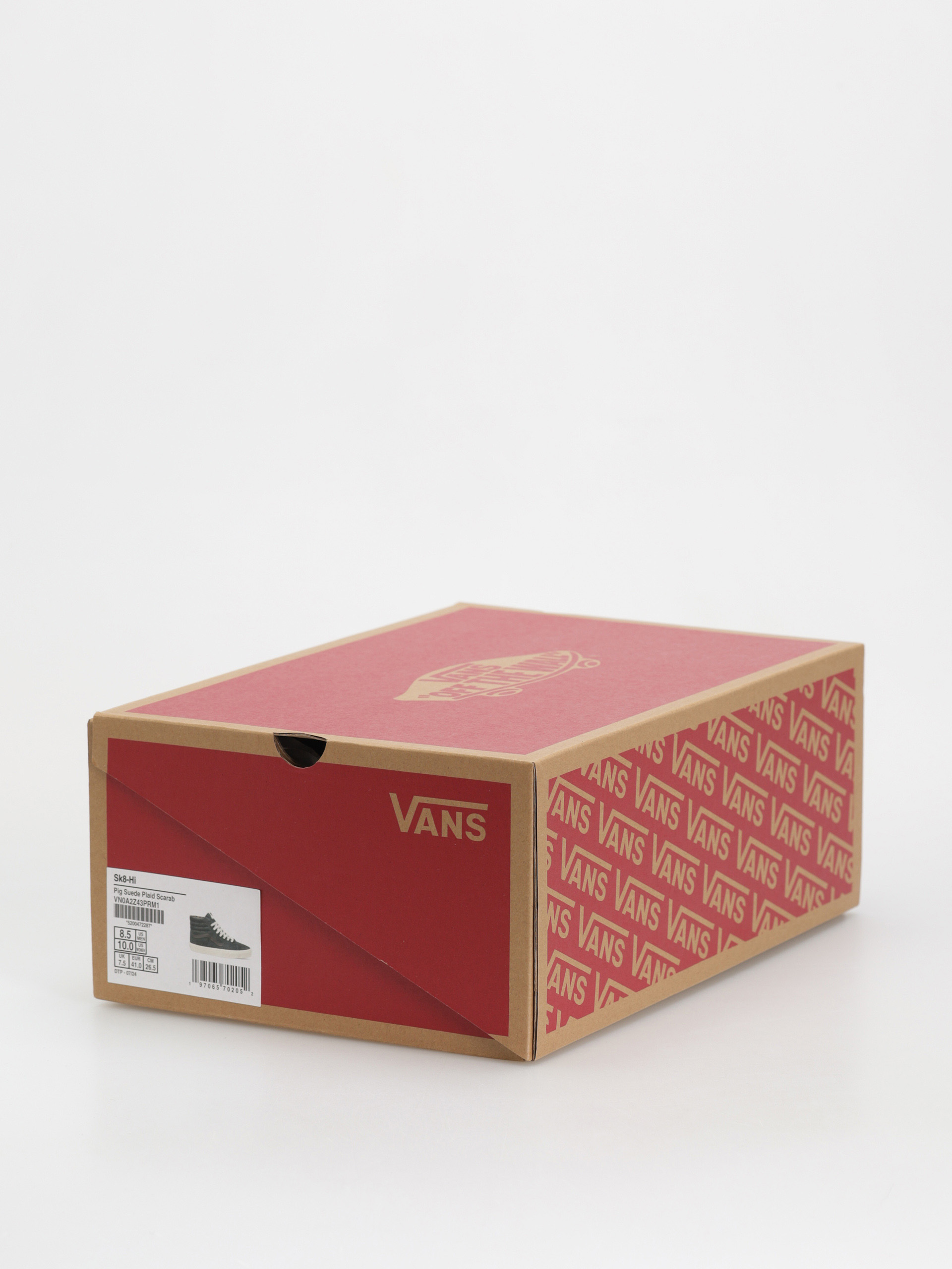 Boty Vans Sk8 Hi (pig suede plaid scarab)