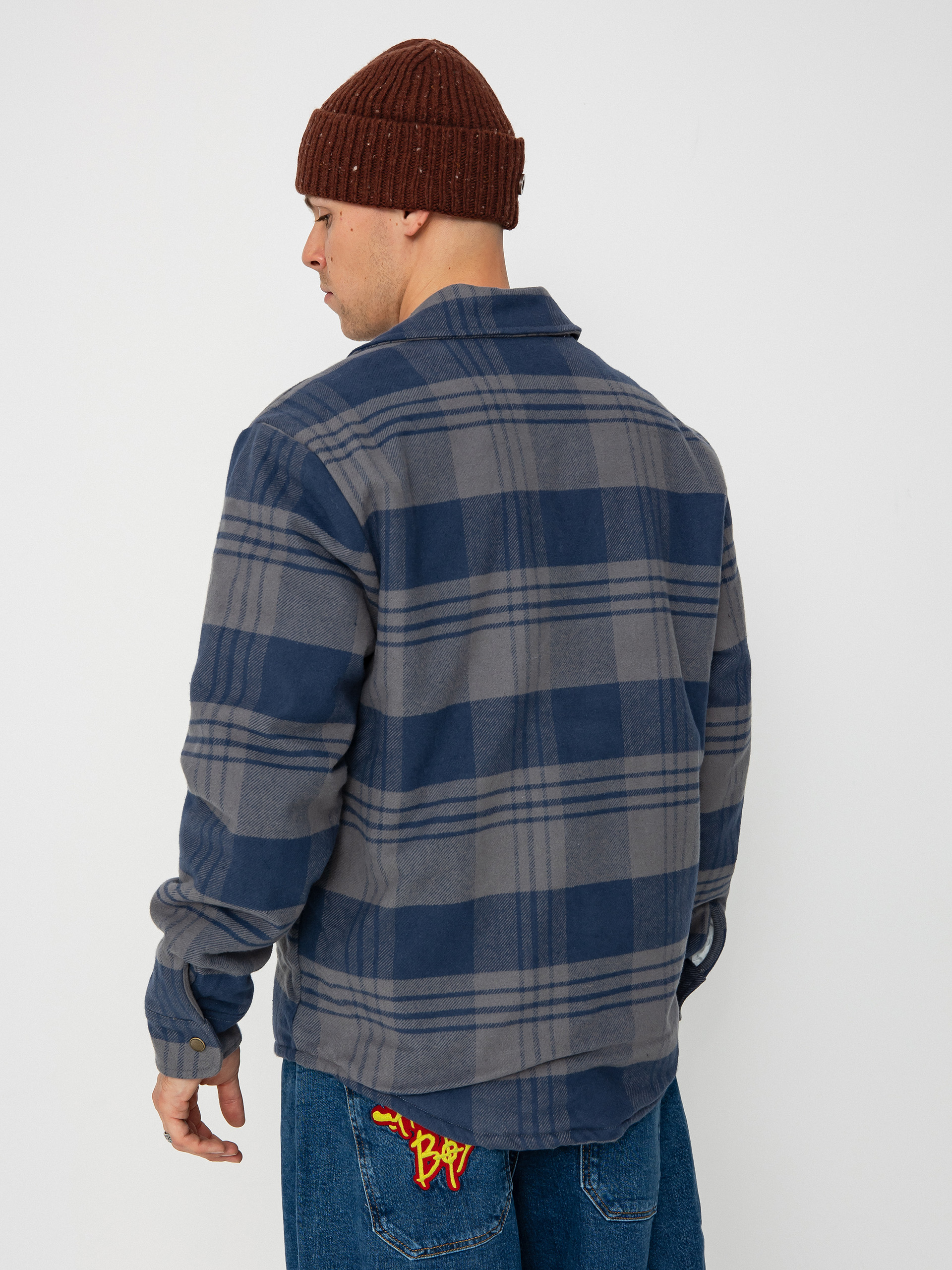 Bunda Brixton Durham Lined (washed navy/beige plaid)