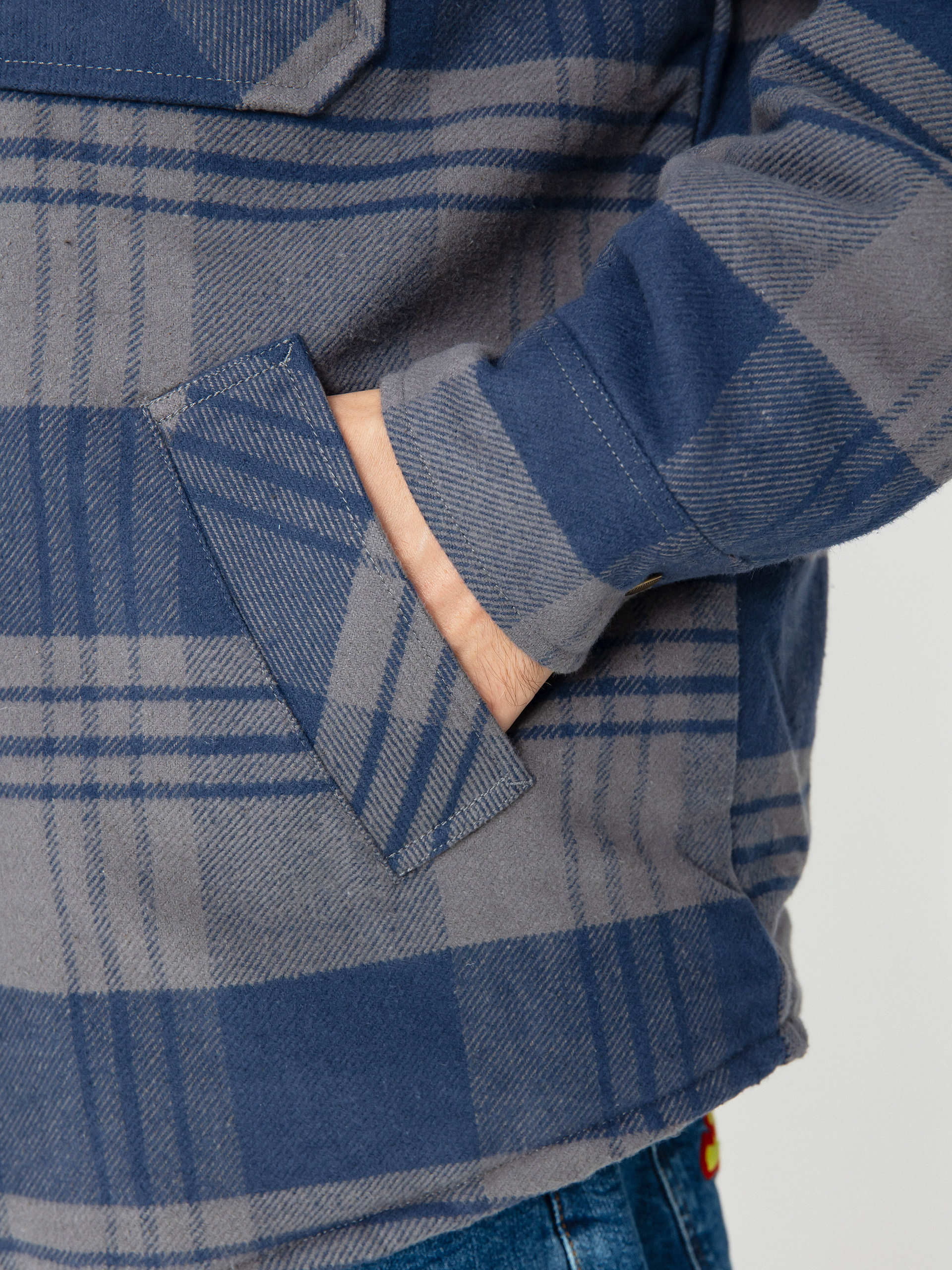 Bunda Brixton Durham Lined (washed navy/beige plaid)