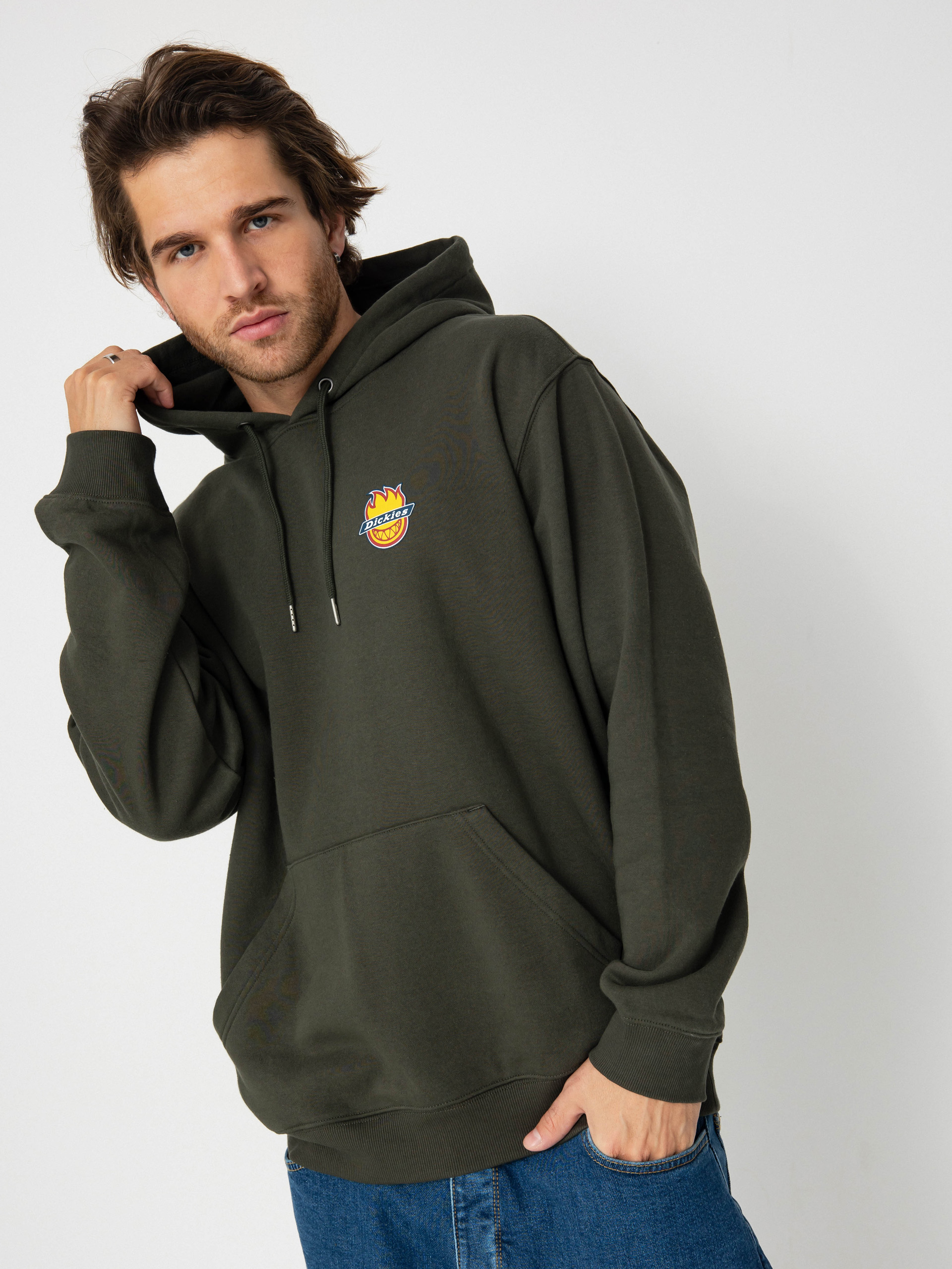 Mikina s kapucí Dickies X Spitfire Hoodie HD (olive green)