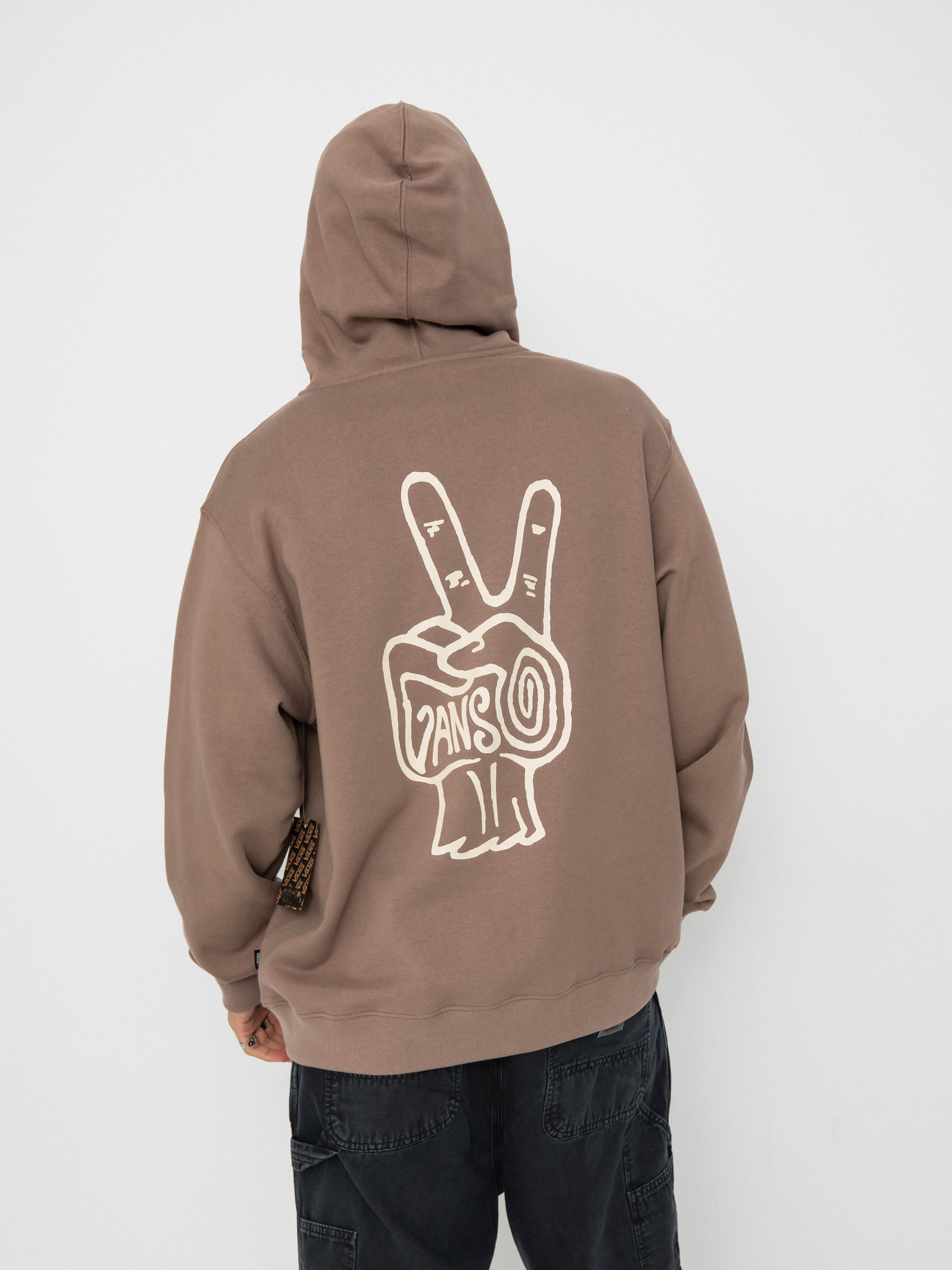Mikina s kapucí Vans V Hand Loose HD (deep taupe)