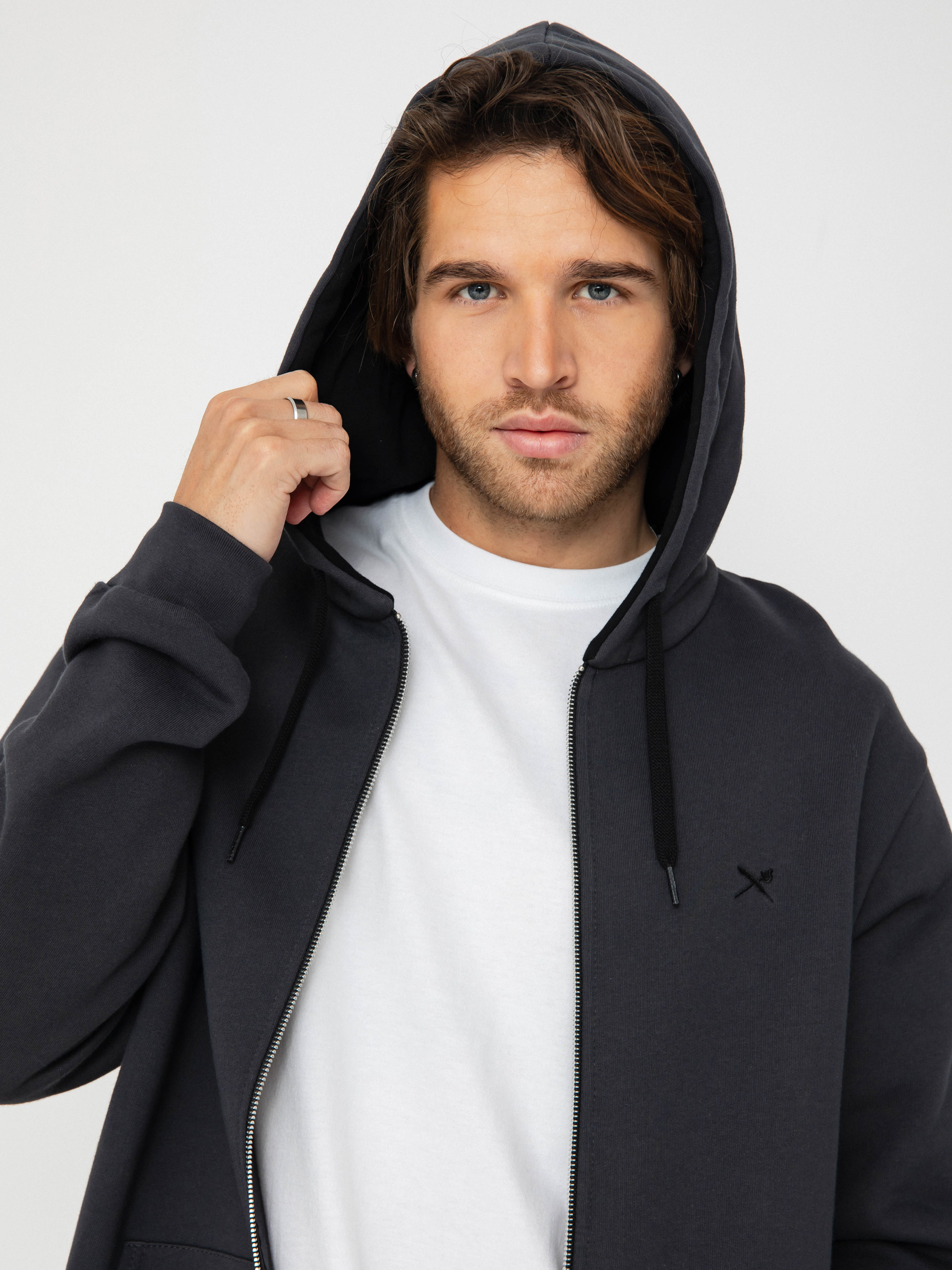 Mikina s kapucí Iriedaily Mini Flag 2 ZHD (coal)