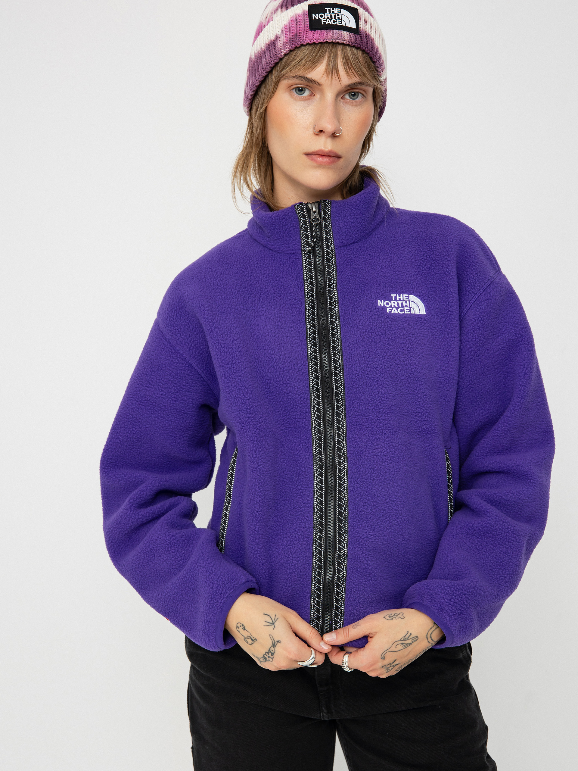 Fleecová mikina The North Face Tnf Fleeski FZ Wmn (peak purple)