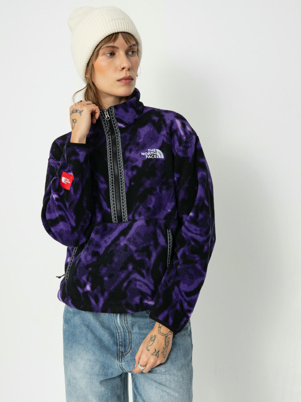 Dámský Fleecová mikina The North Face Tnf Fleeski 1/4 Zip (peak purple 3d summit m)