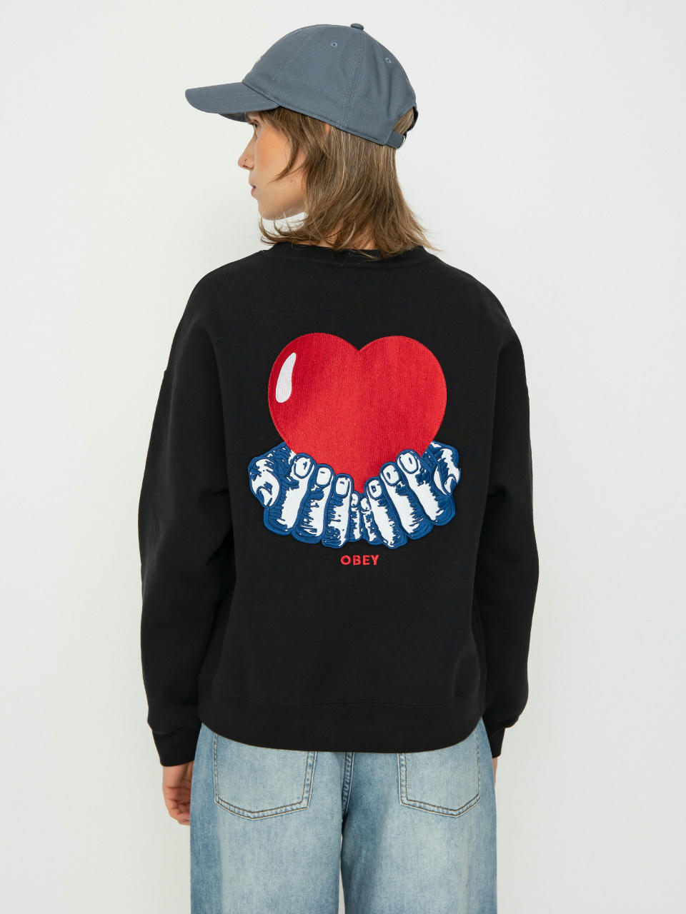 Mikina OBEY Heart Wmn (digital black)