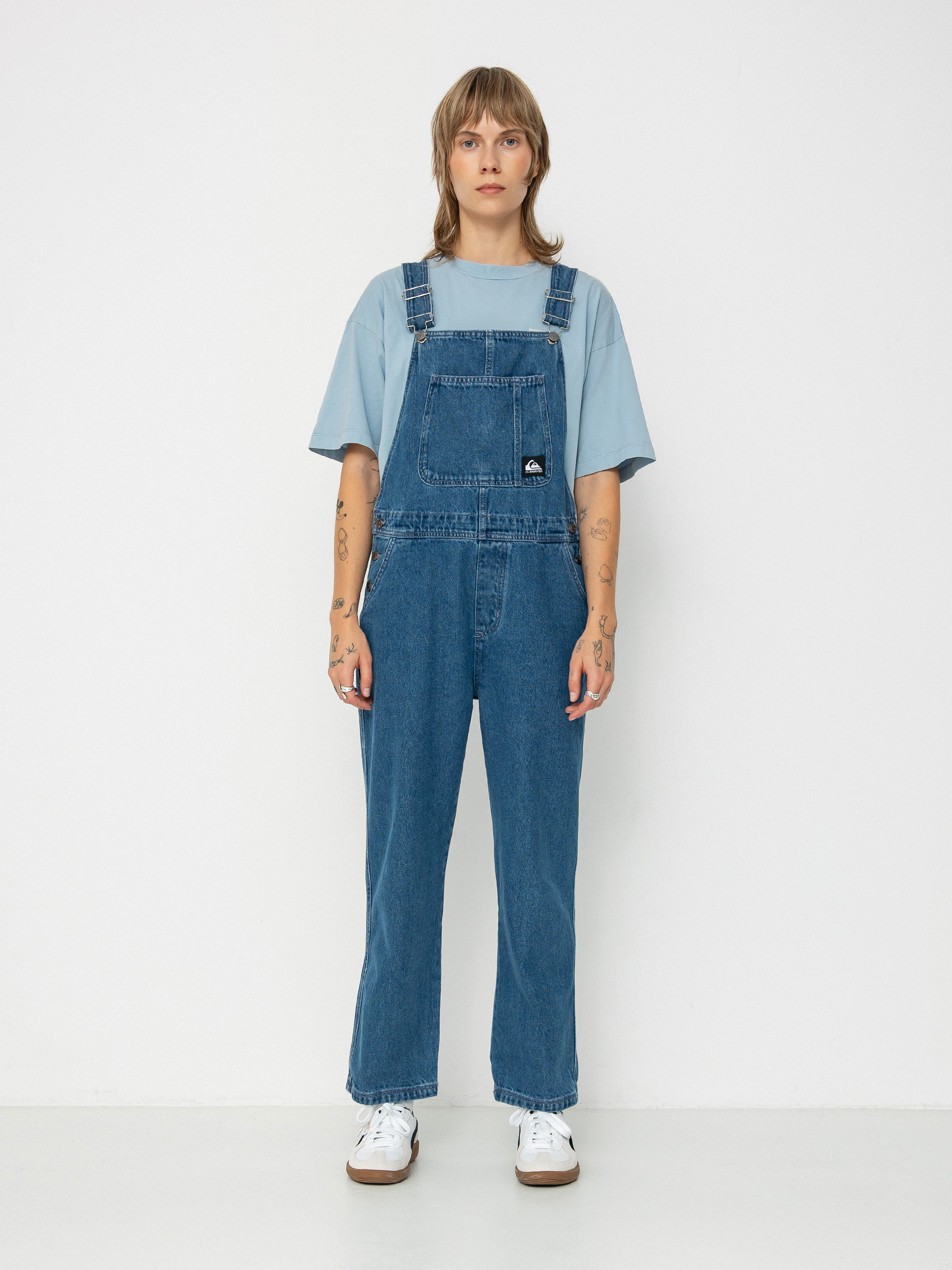 Kalhoty Quiksilver Uni Classic Denim Dungaree Wmn (estate blue)