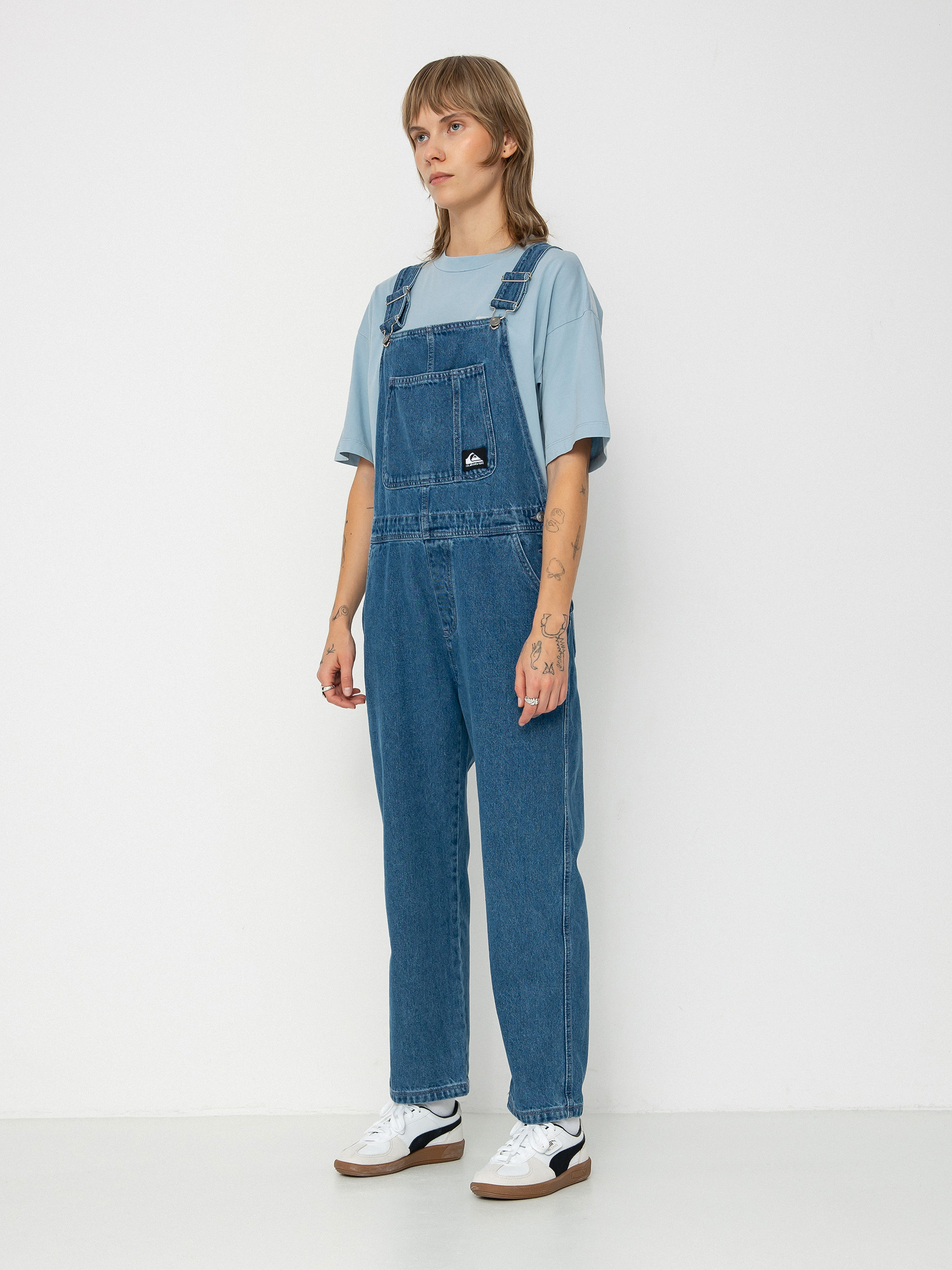 Kalhoty Quiksilver Uni Classic Denim Dungaree Wmn (estate blue)