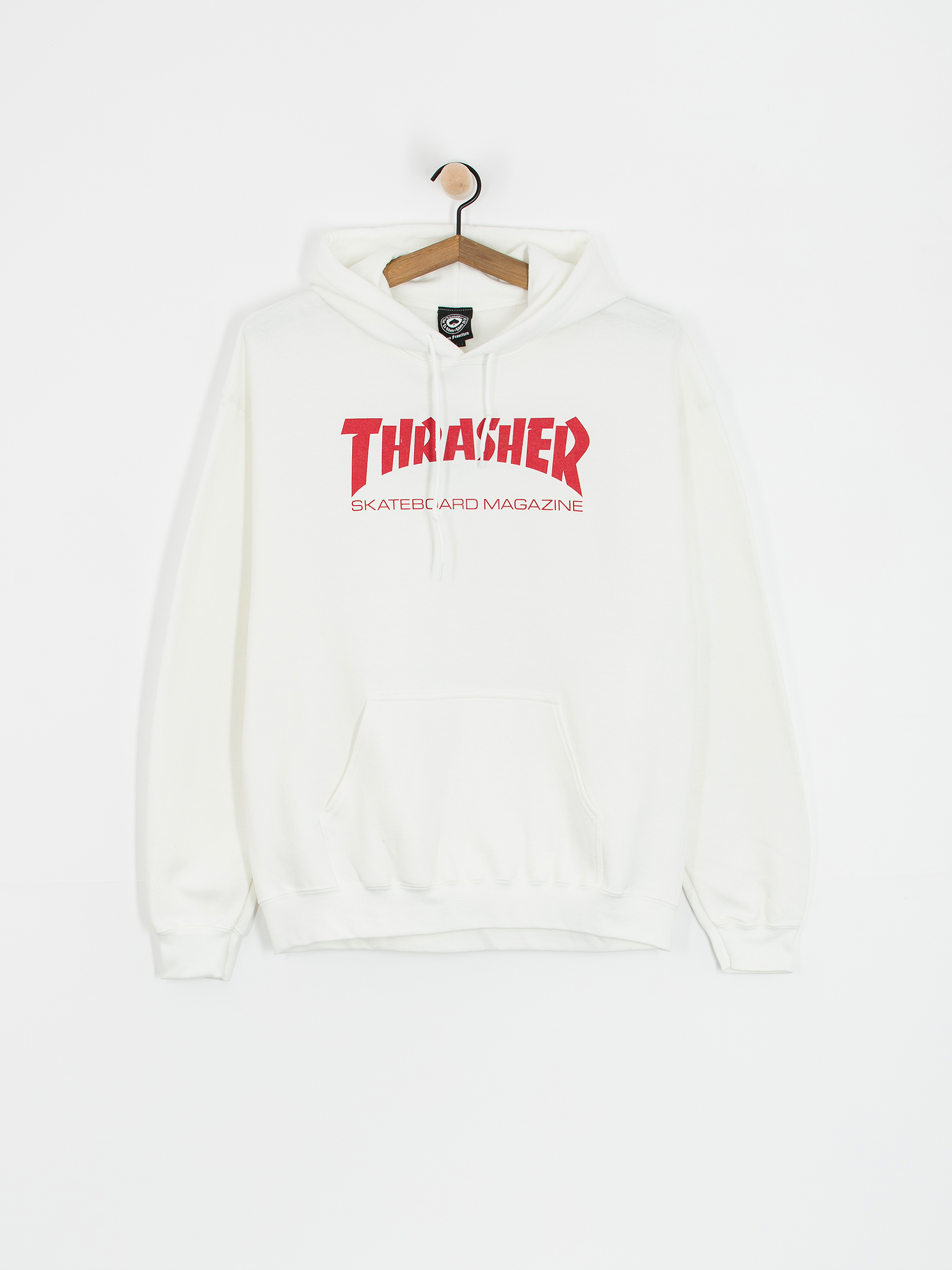 Mikina s kapucí Thrasher Skate Mag HD (white/red)