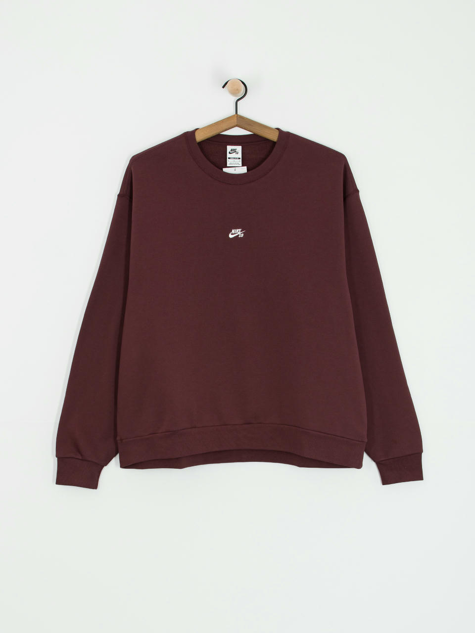 Mikina Nike SB Essential Logo Crew (burgundy crush/white)