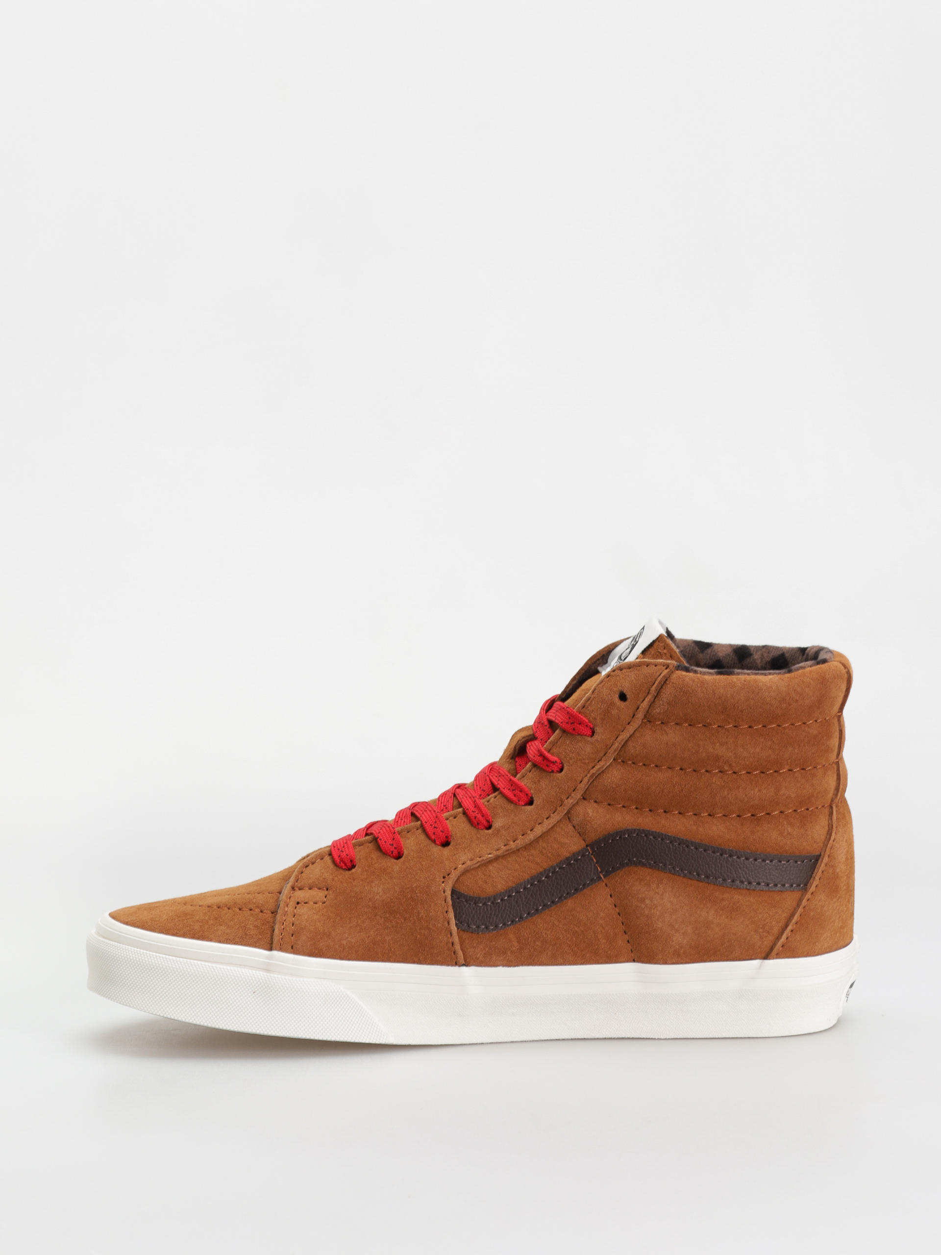 Boty Vans Sk8 Hi (pig suede plaid glazed ginger)