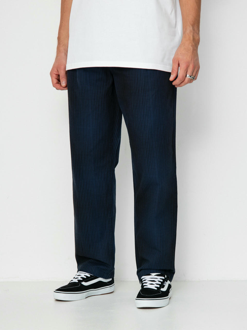 Kalhoty Vans Authentic Chino Loose Tapered Plaid (dress blues/black)