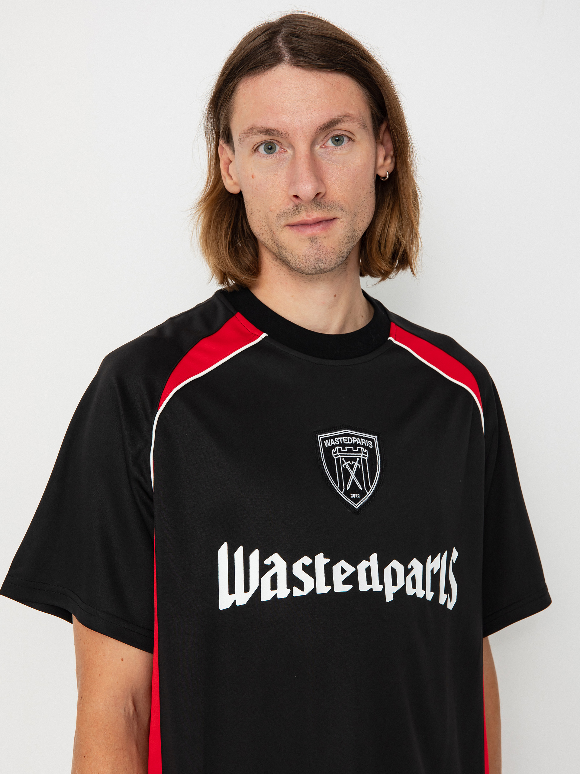 Tričko Wasted Paris Rain Football Jersey - červená, černá