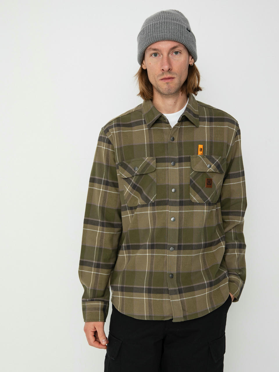 Košile Brixton Builders Bowery Str Wr Ls (dill/olive surplus/washed blac)