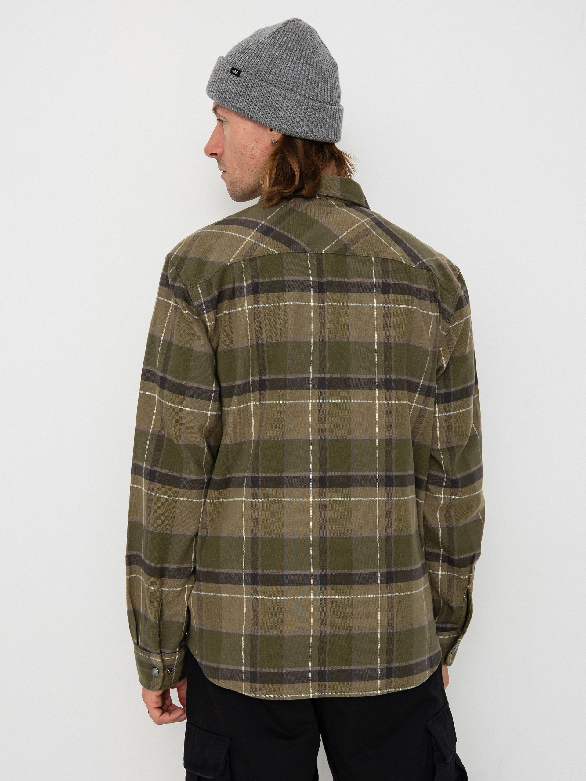 Košile Brixton Builders Bowery Str Wr Ls (dill/olive surplus/washed blac)