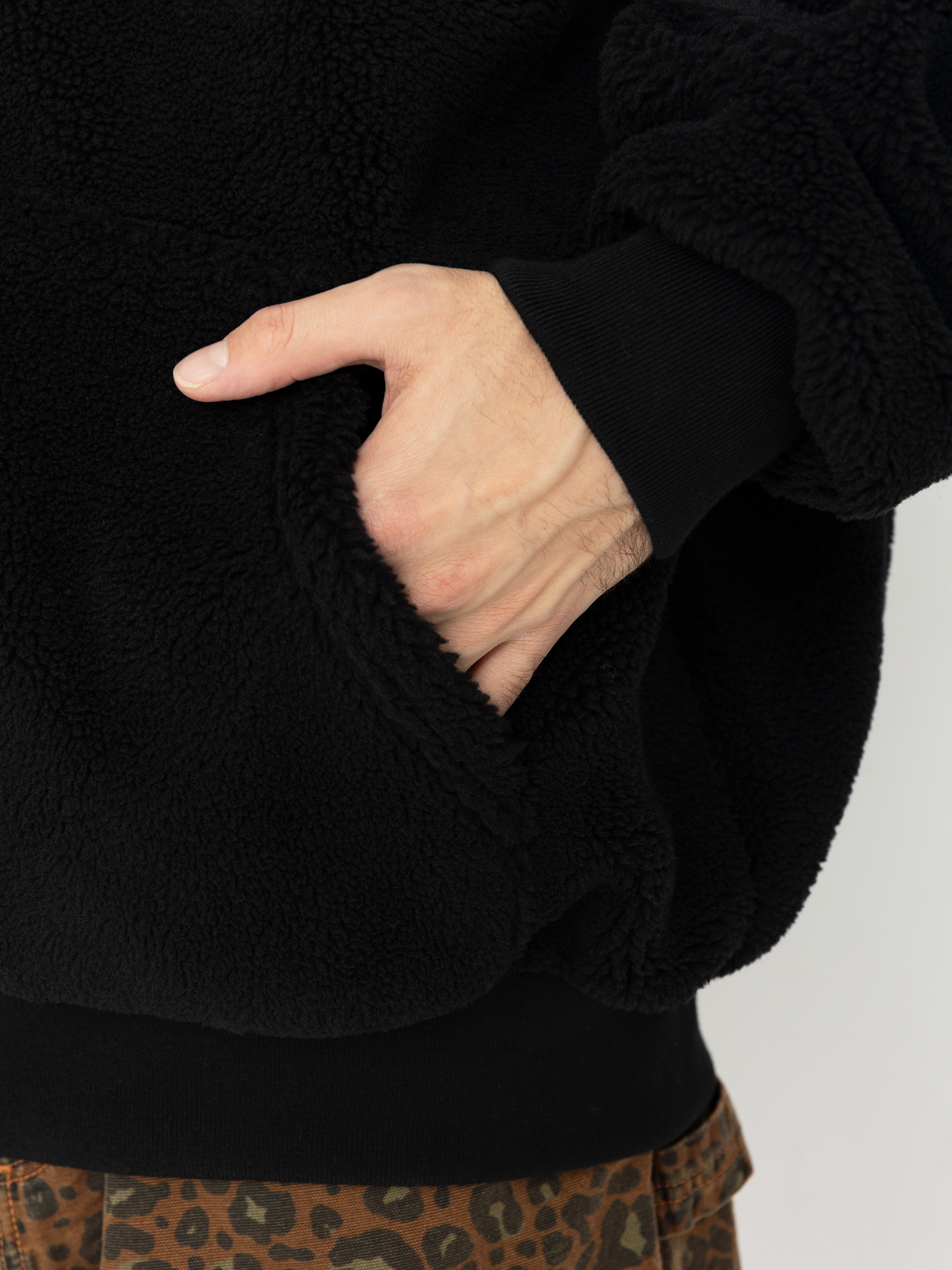 Bunda MassDnm Patch Teddy Zip Hoody (black)