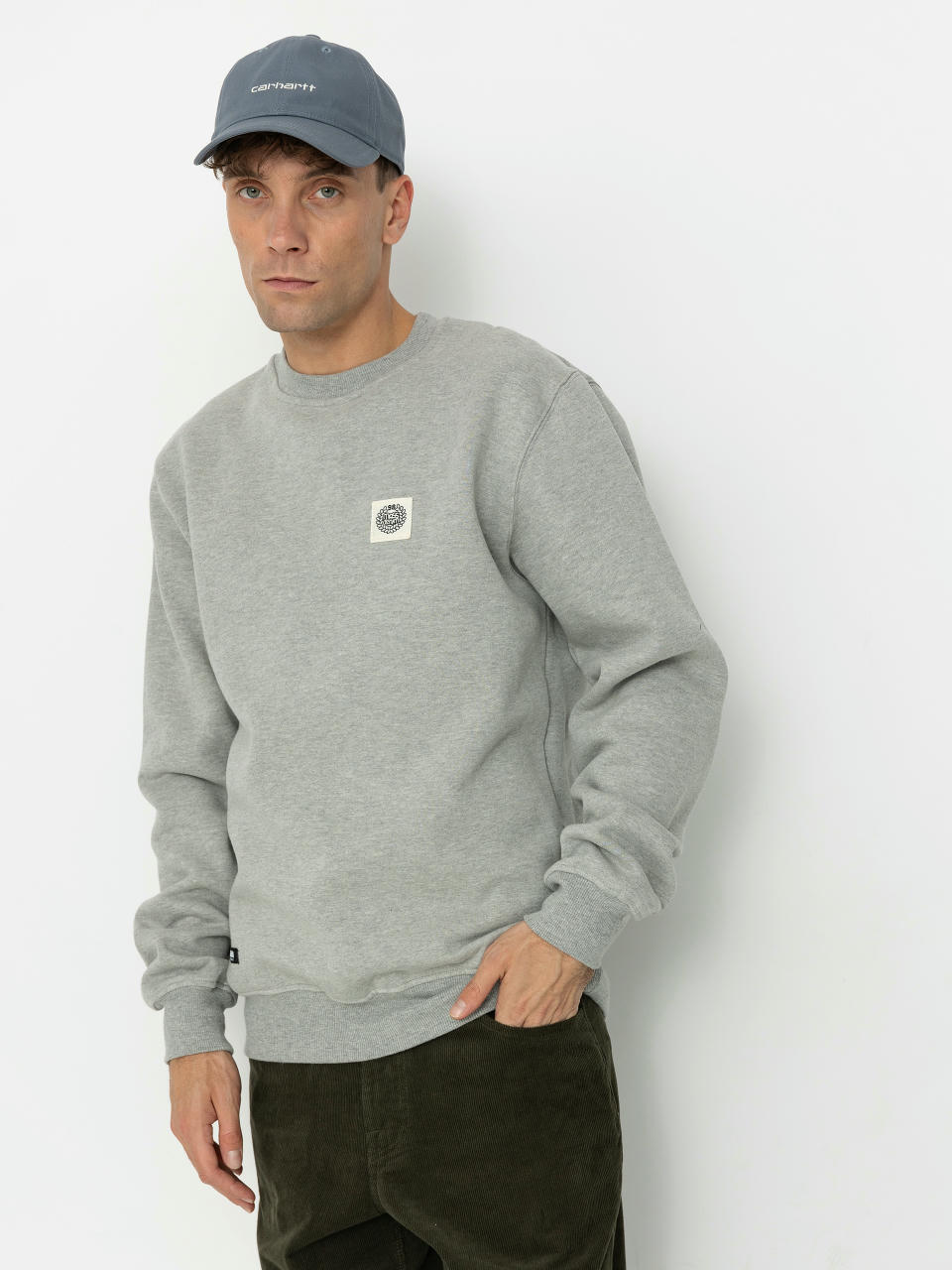 Mikina MassDnm Patch Crew (lt heather grey)