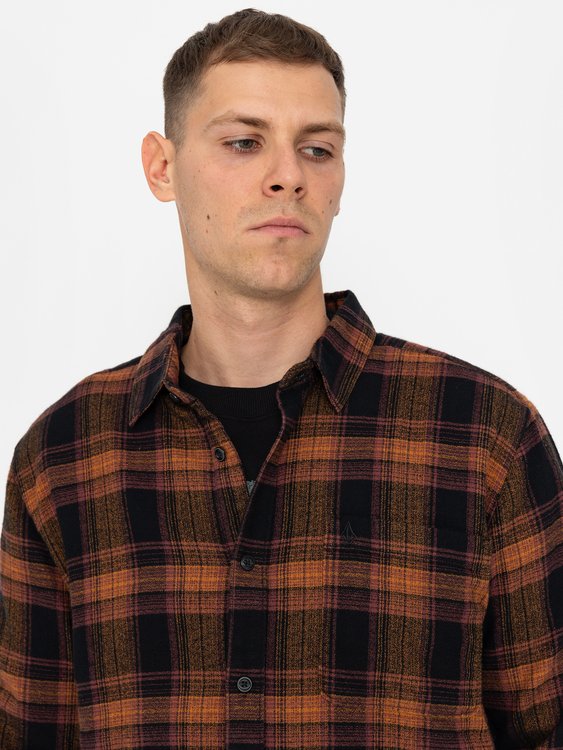 Košile Volcom Baystone Flannel Ls (black)