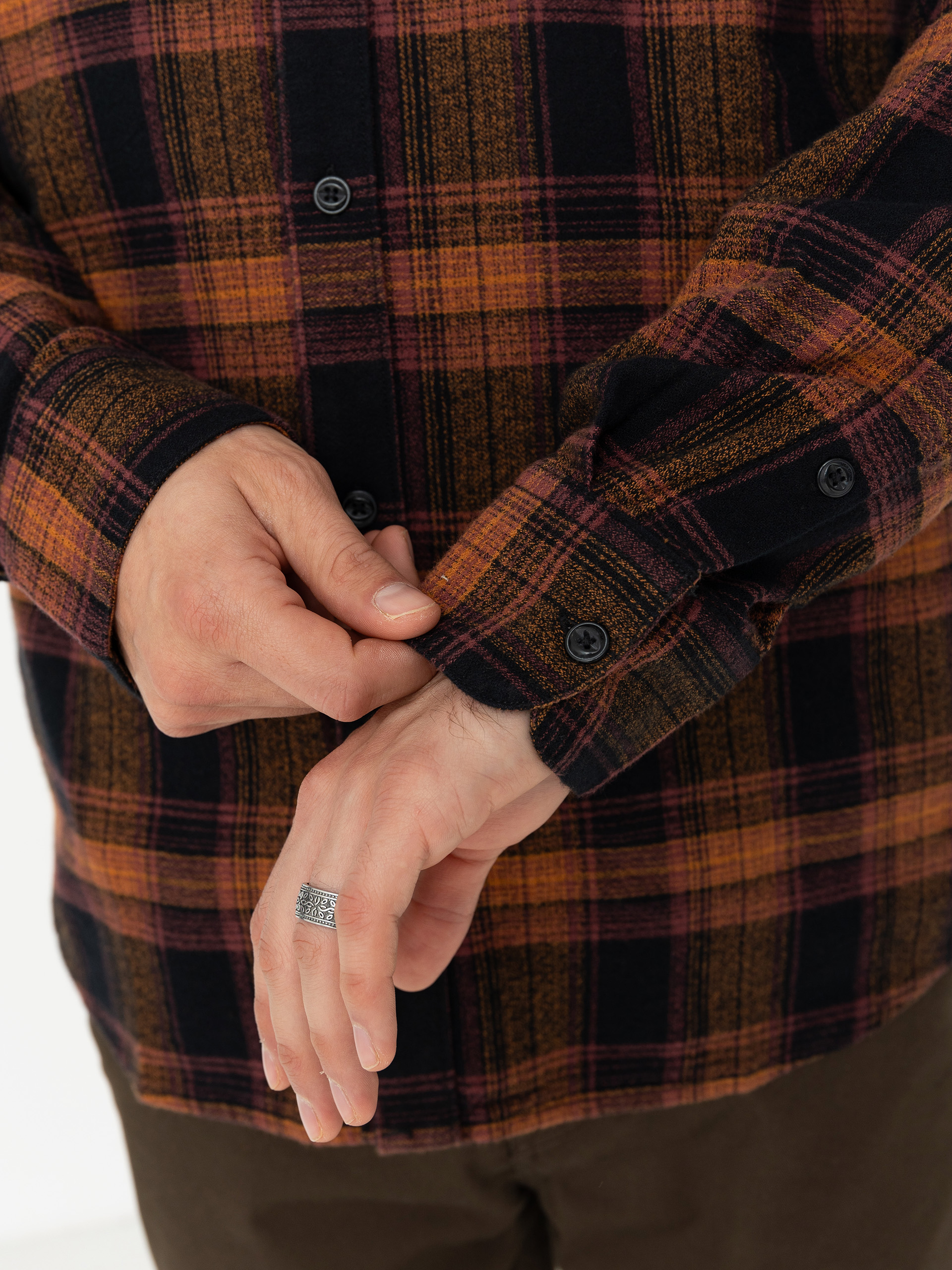 Košile Volcom Baystone Flannel Ls (black)