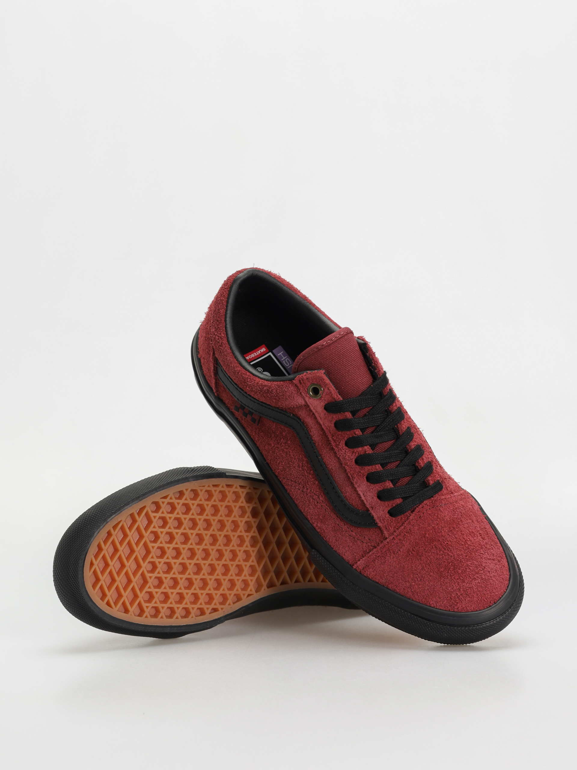 Boty Vans Skate Old Skool (hairy suede black/burgundy)