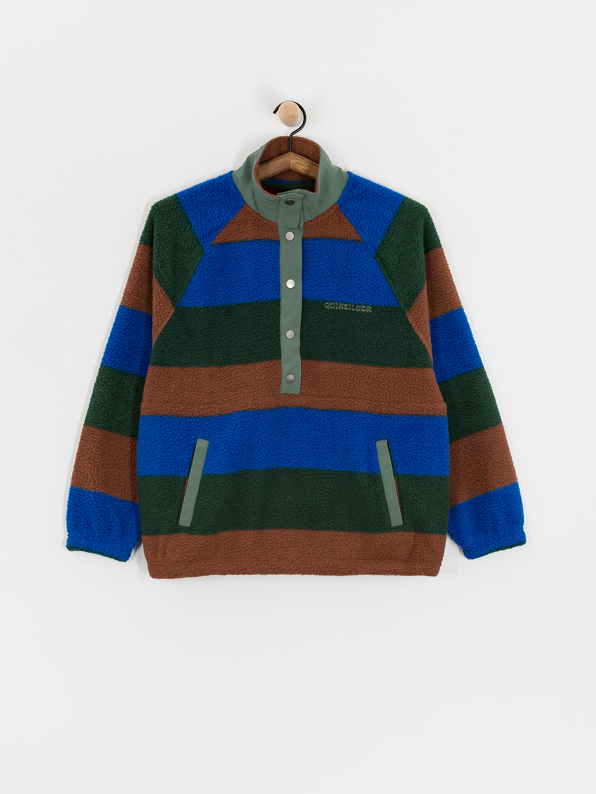 Dámský Fleecová mikina Quiksilver Uni Half Zip (printed stripe uni hz forest)