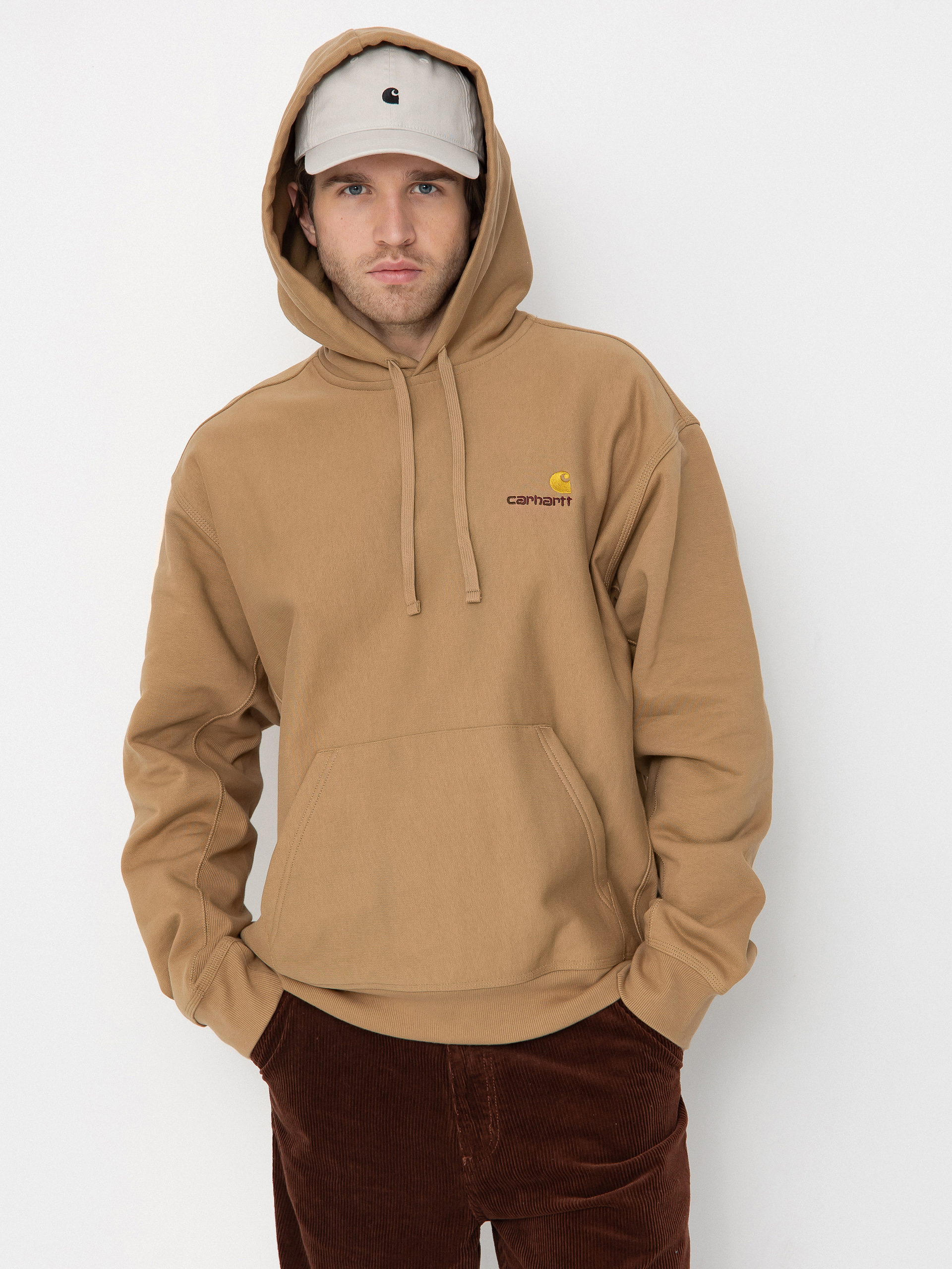 Mikina s kapucí Carhartt WIP American Script HD (peanut)