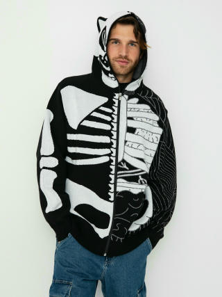 Mikina s kapucí RipNDip Skelly Nerm Knit HD (black/white)