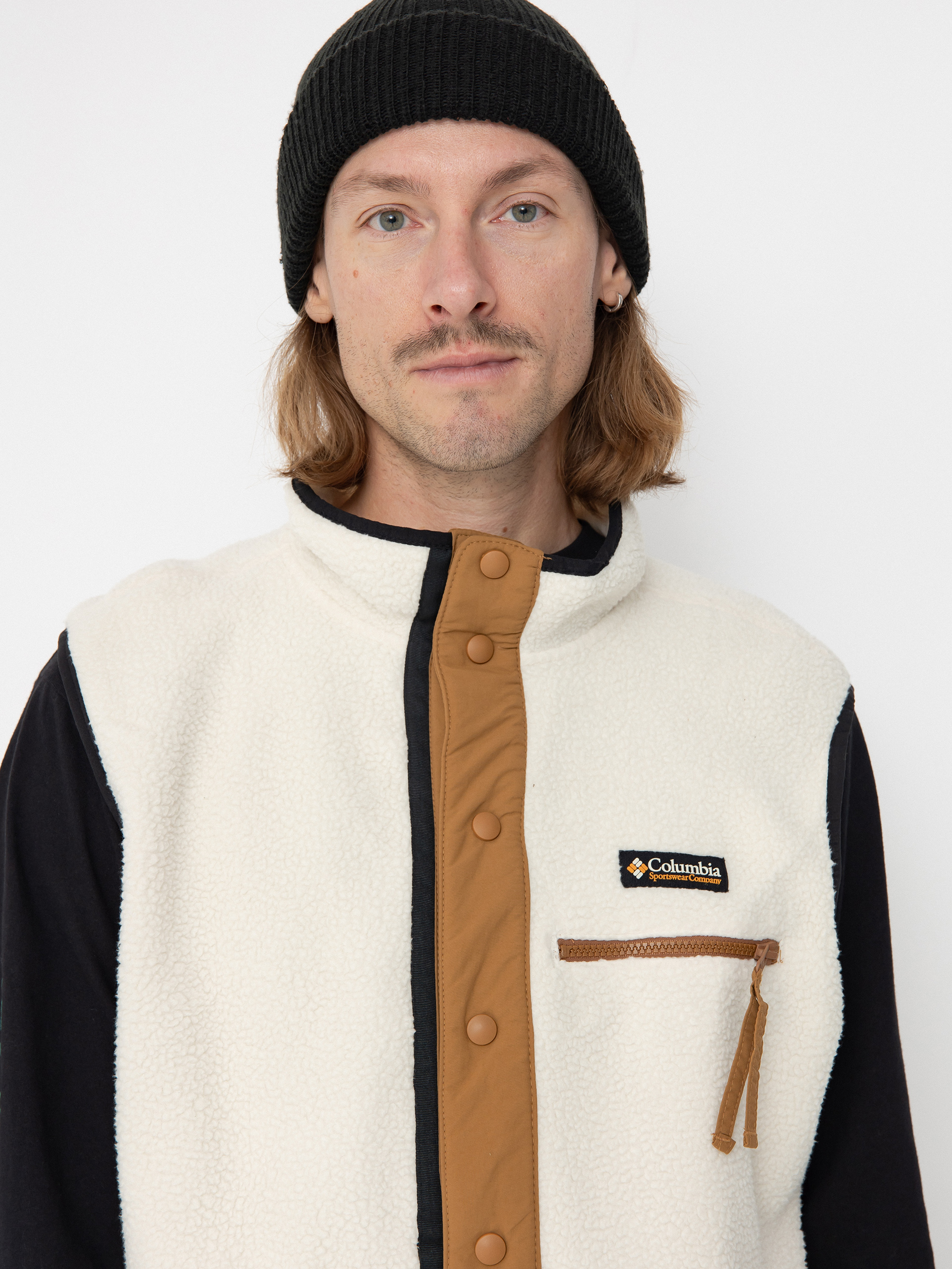 Pánský Fleecová mikina Columbia Helvetia II Vest (chalk)