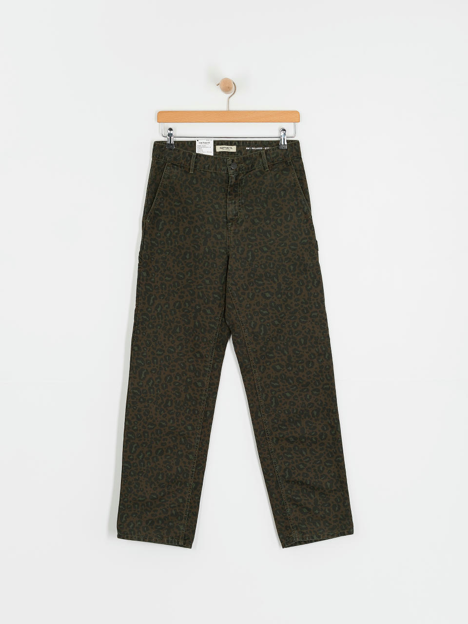 Kalhoty Carhartt WIP Leo Pierce Wmn (camo leo/tamarind/office green)