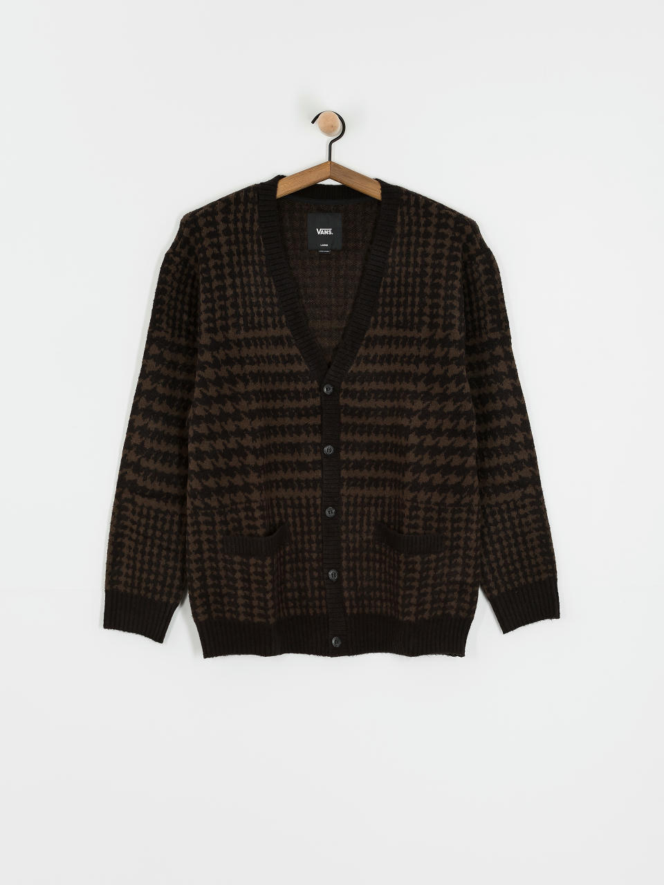 Svetr Vans Houndstooth Cardigan (black/turkish coffee)