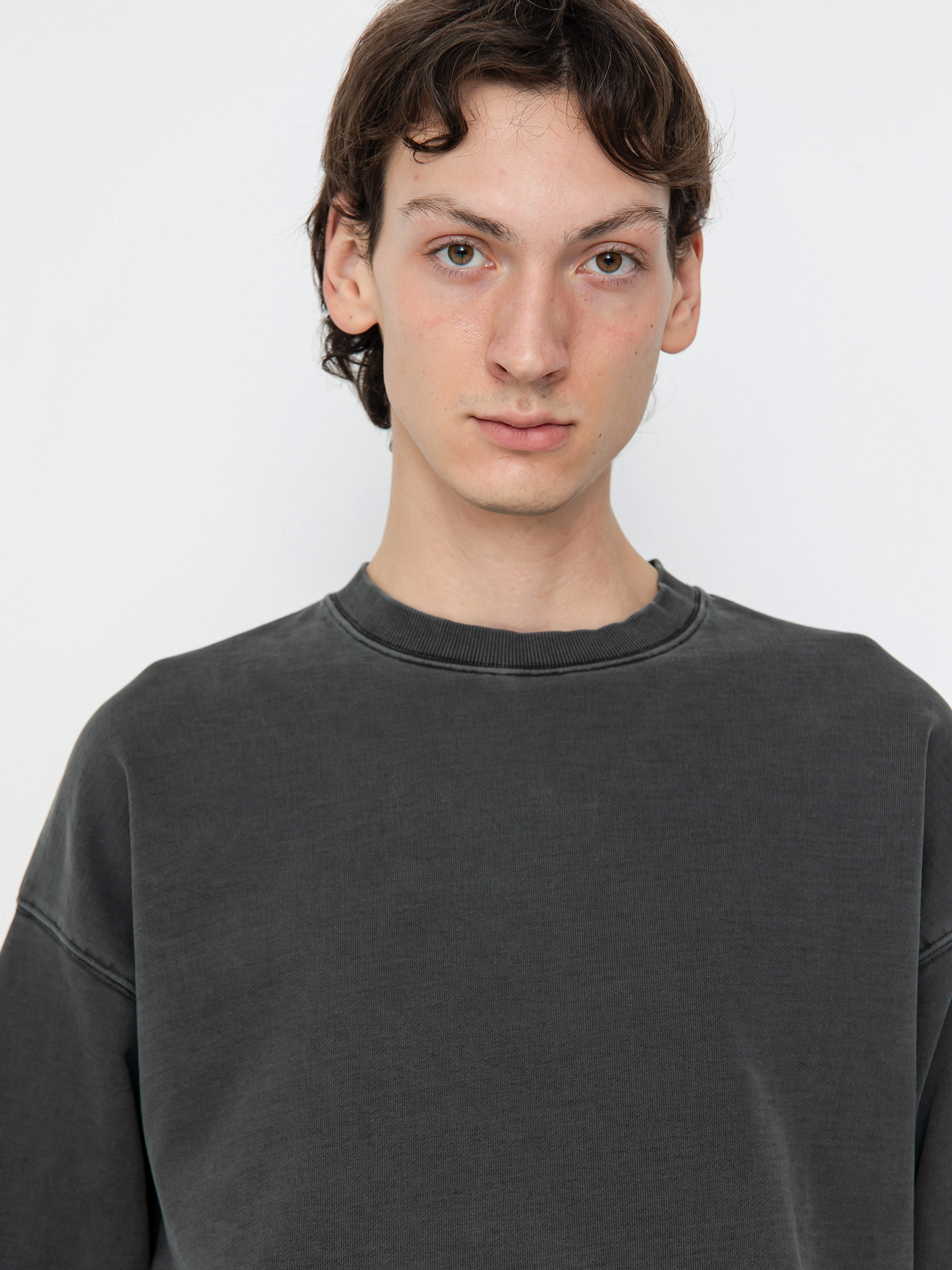 Mikina s kapucí Carhartt WIP Felt Script (black/black garment dyed)