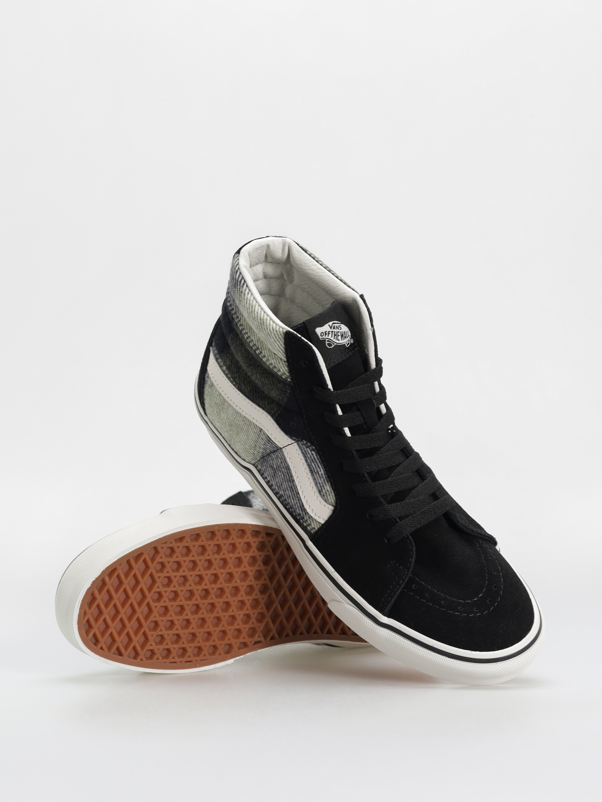 Boty Vans Sk8 Hi (brushed plaid olive/black)