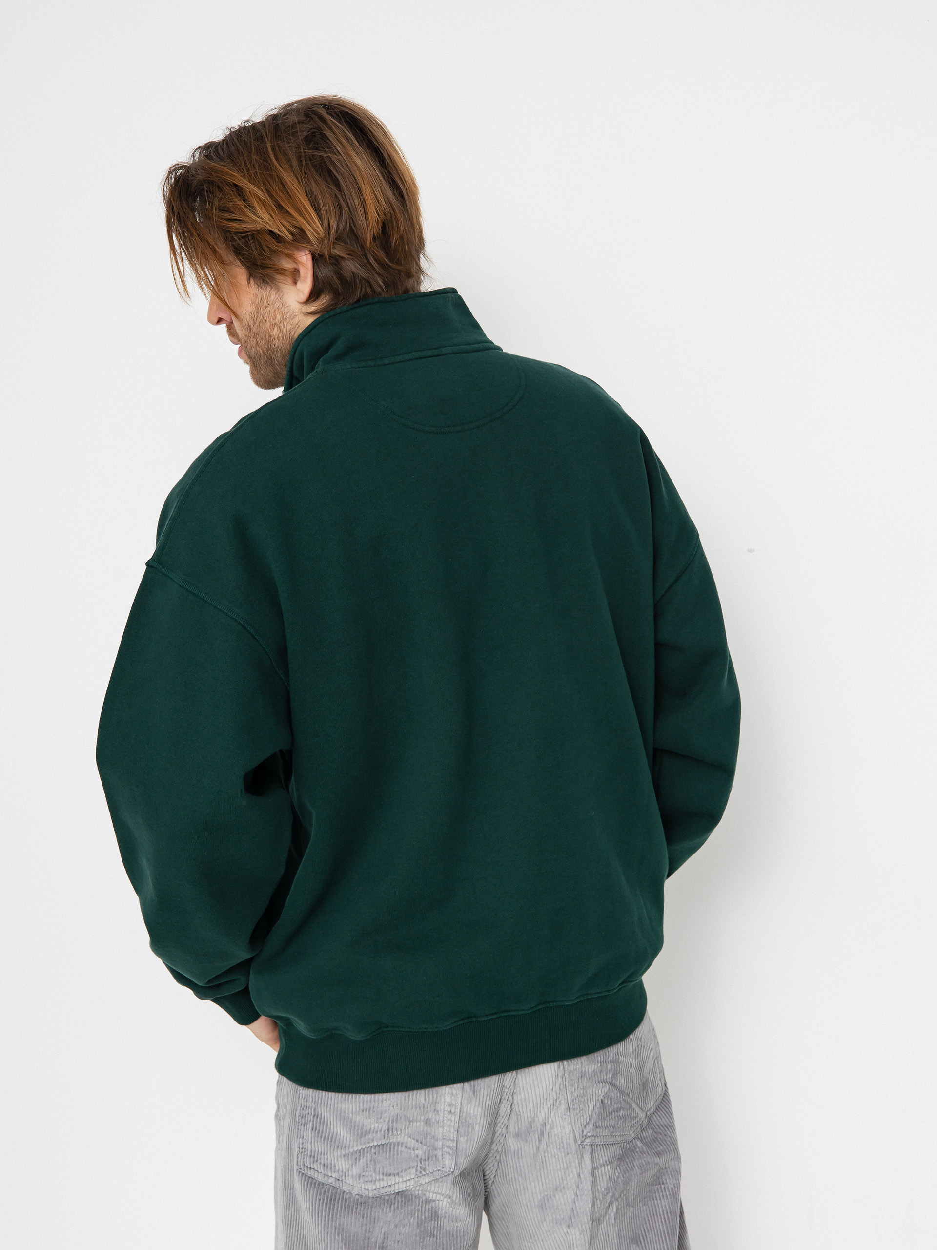 Mikina Polar Skate Frankie Half Zip (dark emerald)