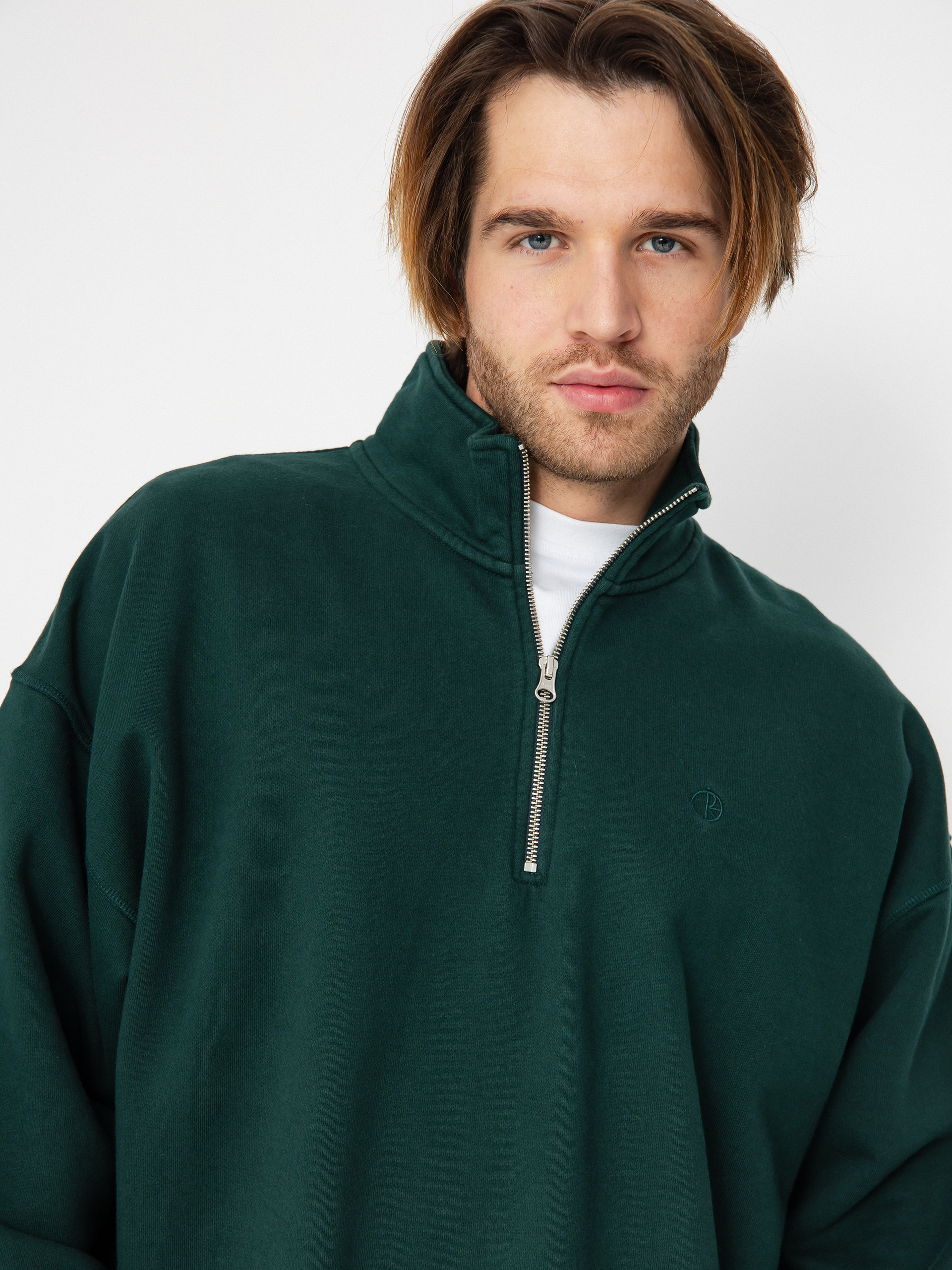 Mikina Polar Skate Frankie Half Zip (dark emerald)