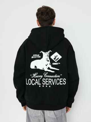 Mikina s kapucí OBEY Services Extra Heavy HD (black)