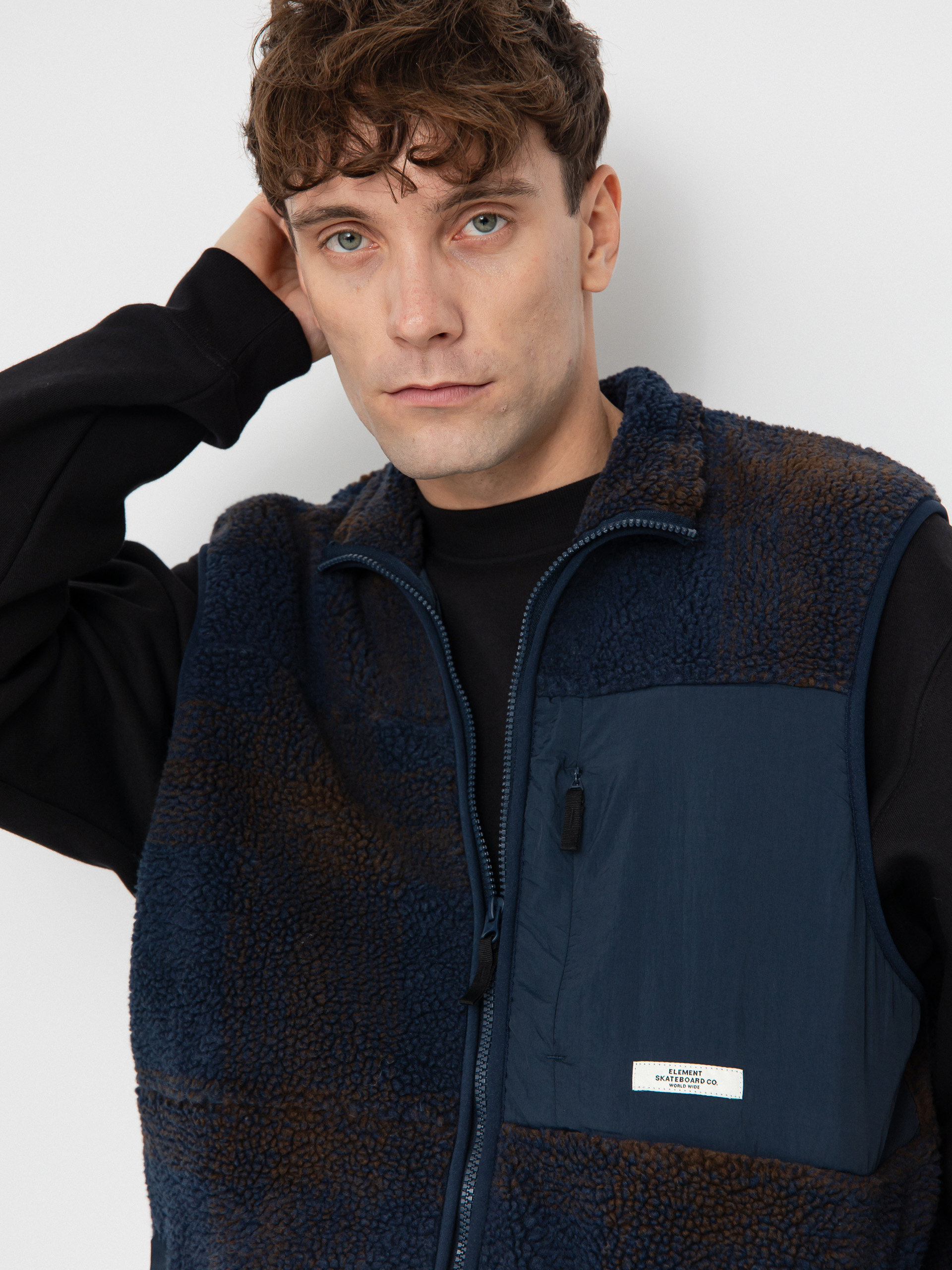 vesta Element Lake Vest Sherpa (eclipse navy/java plaid)