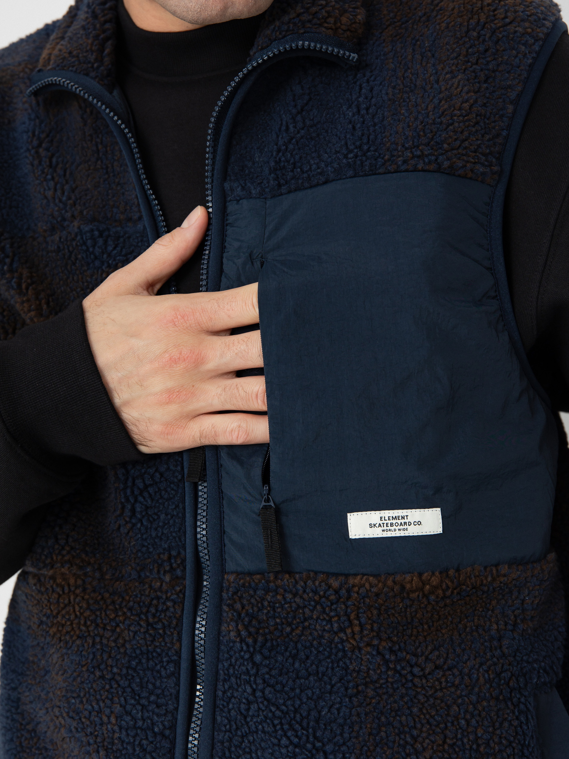 vesta Element Lake Vest Sherpa (eclipse navy/java plaid)