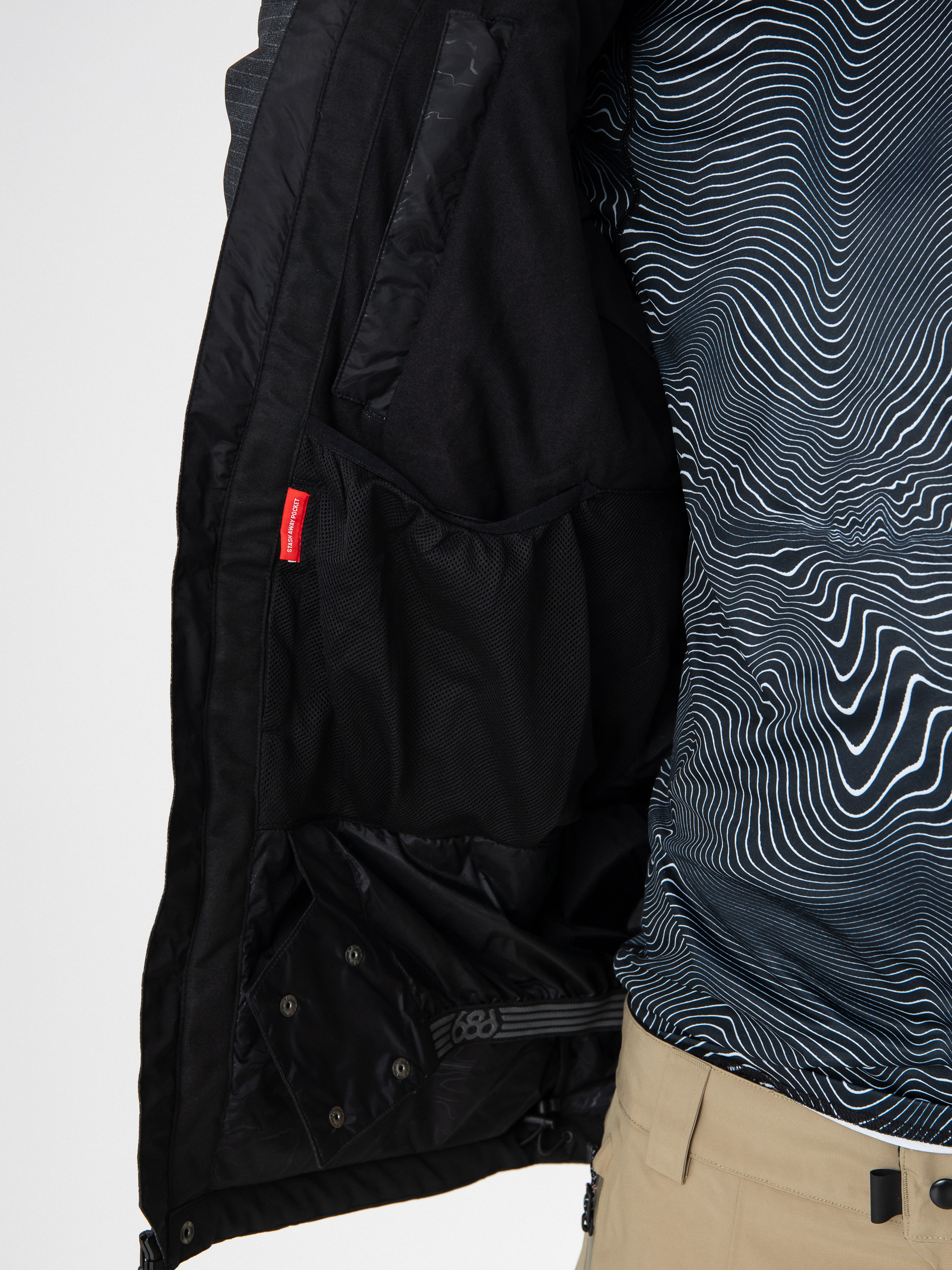 Pánská Snowboardová bunda 686 Geo Insulated (black ripstop colorblock)