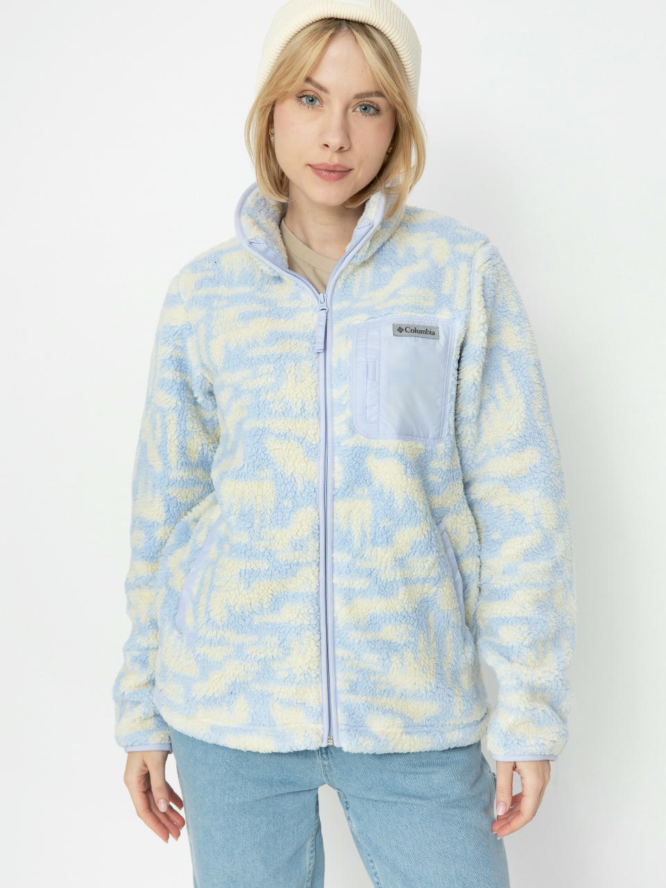 Fleecová mikina Columbia West Bend Print Full Zip II Wmn (snowdrift highl)