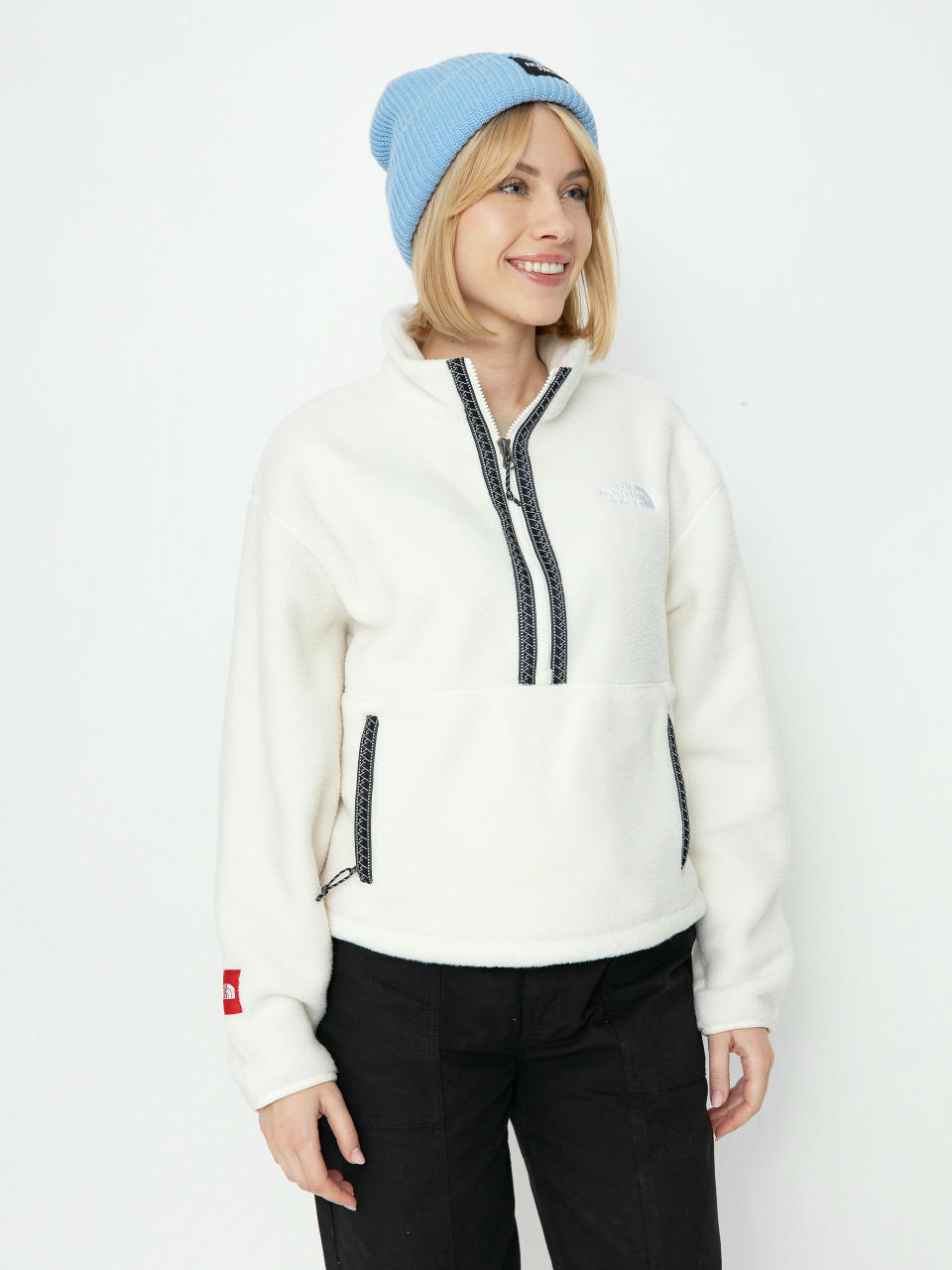 Fleecová mikina The North Face Tnf Fleeski 1/4 Zip Wmn (white dune)