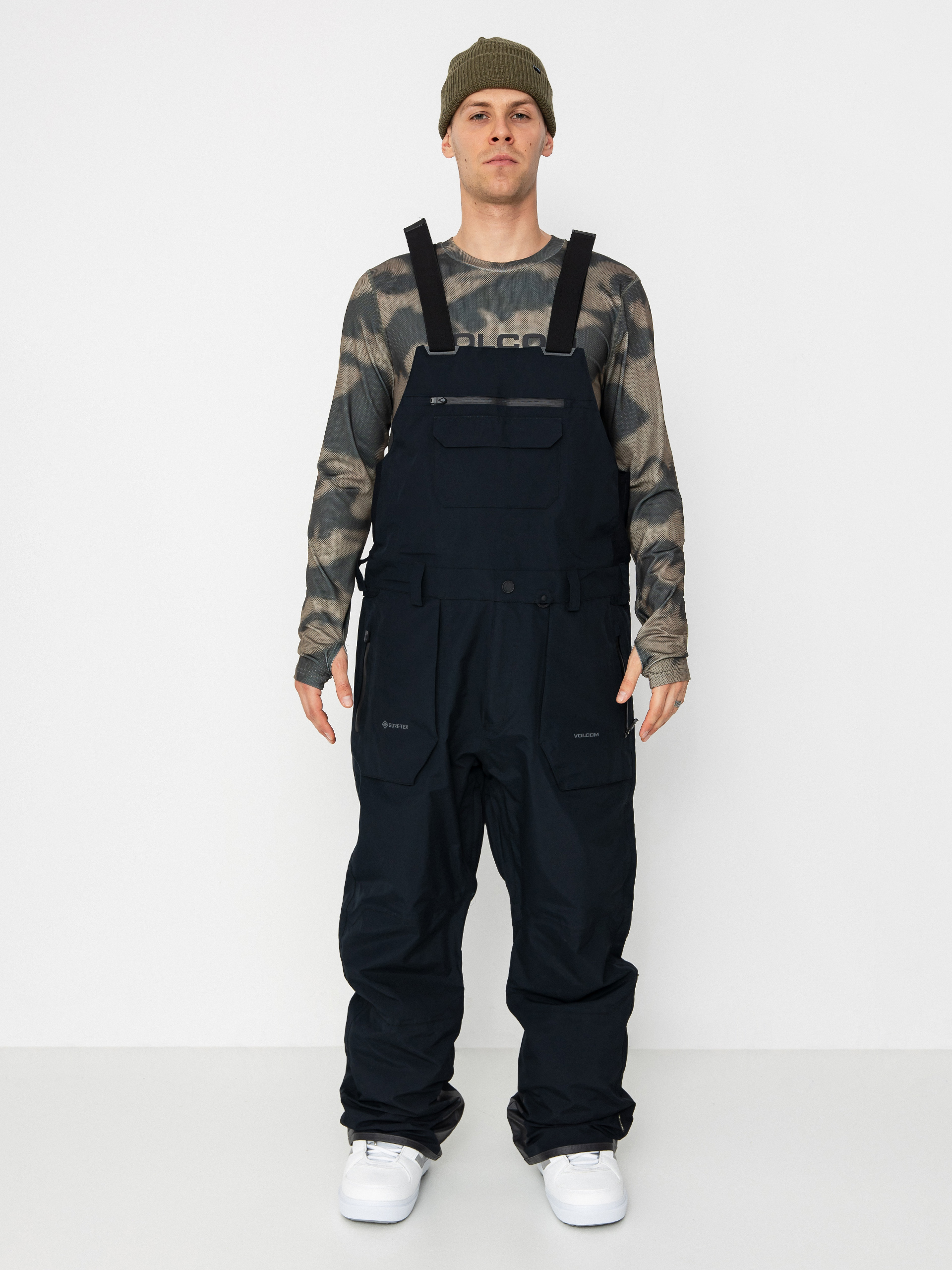 Pánské Snowboardové kalhoty  Volcom Rain Gore Tex Bib Overall (black)