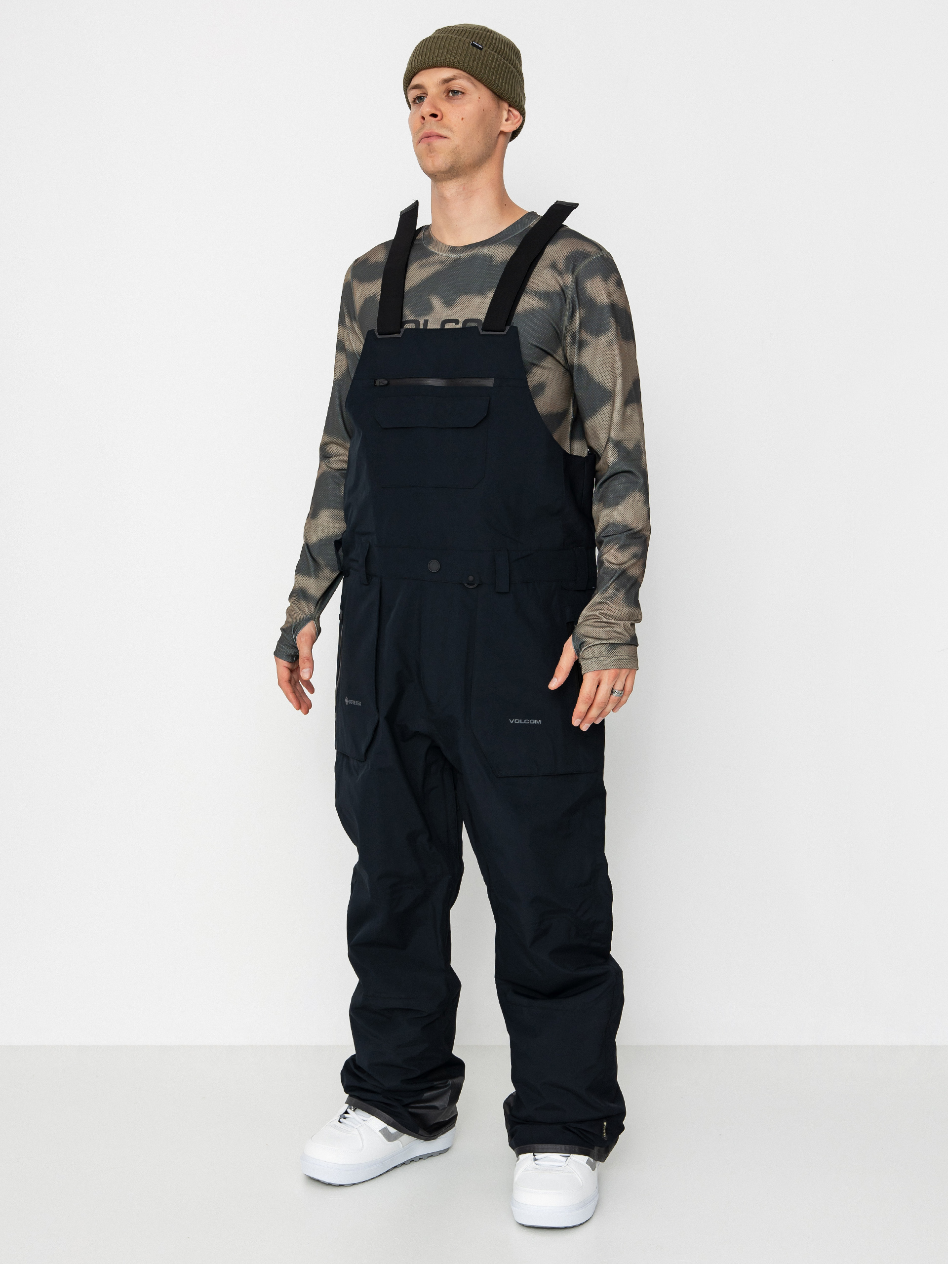 Pánské Snowboardové kalhoty  Volcom Rain Gore Tex Bib Overall (black)