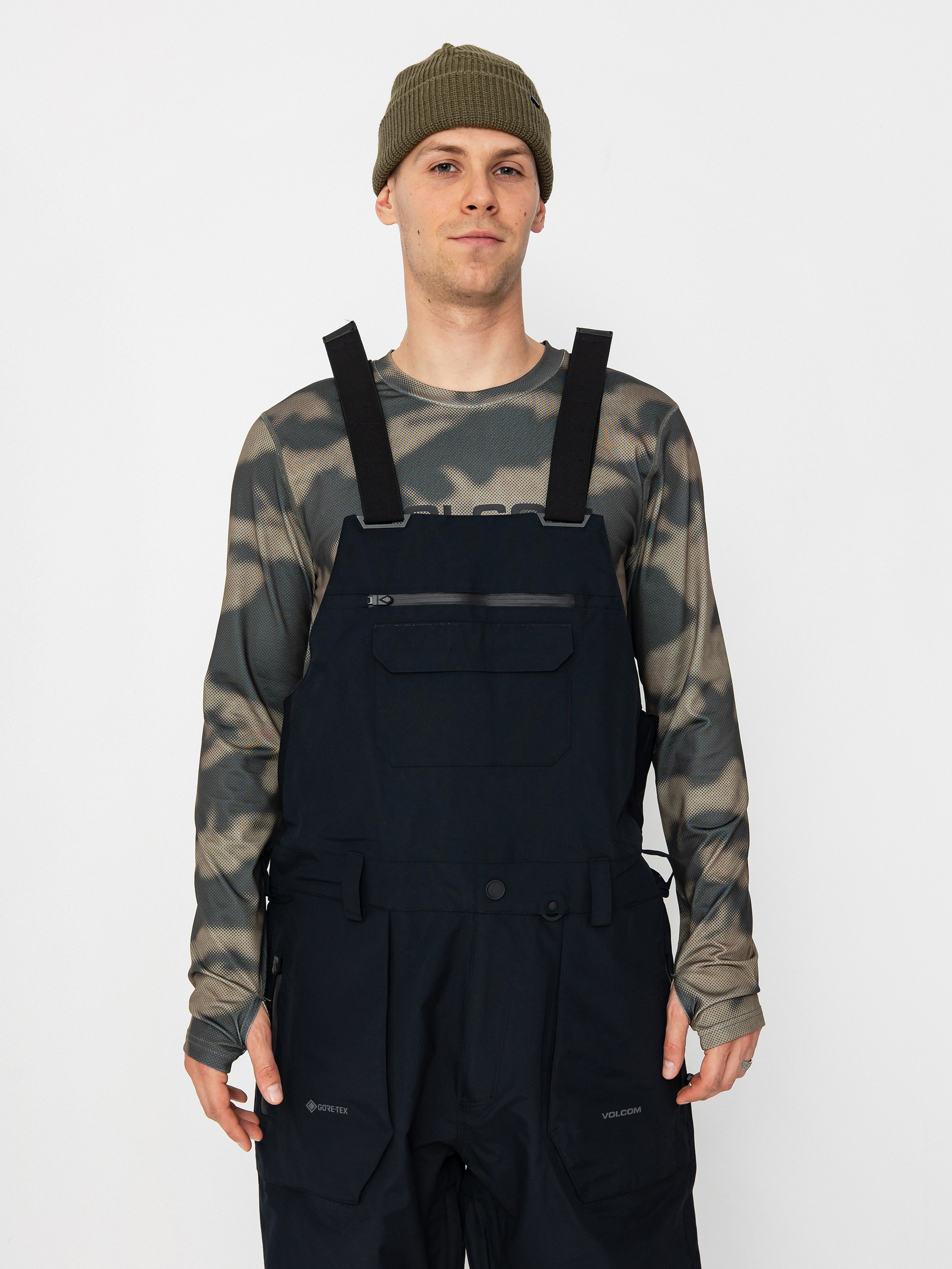 Pánské Snowboardové kalhoty  Volcom Rain Gore Tex Bib Overall (black)